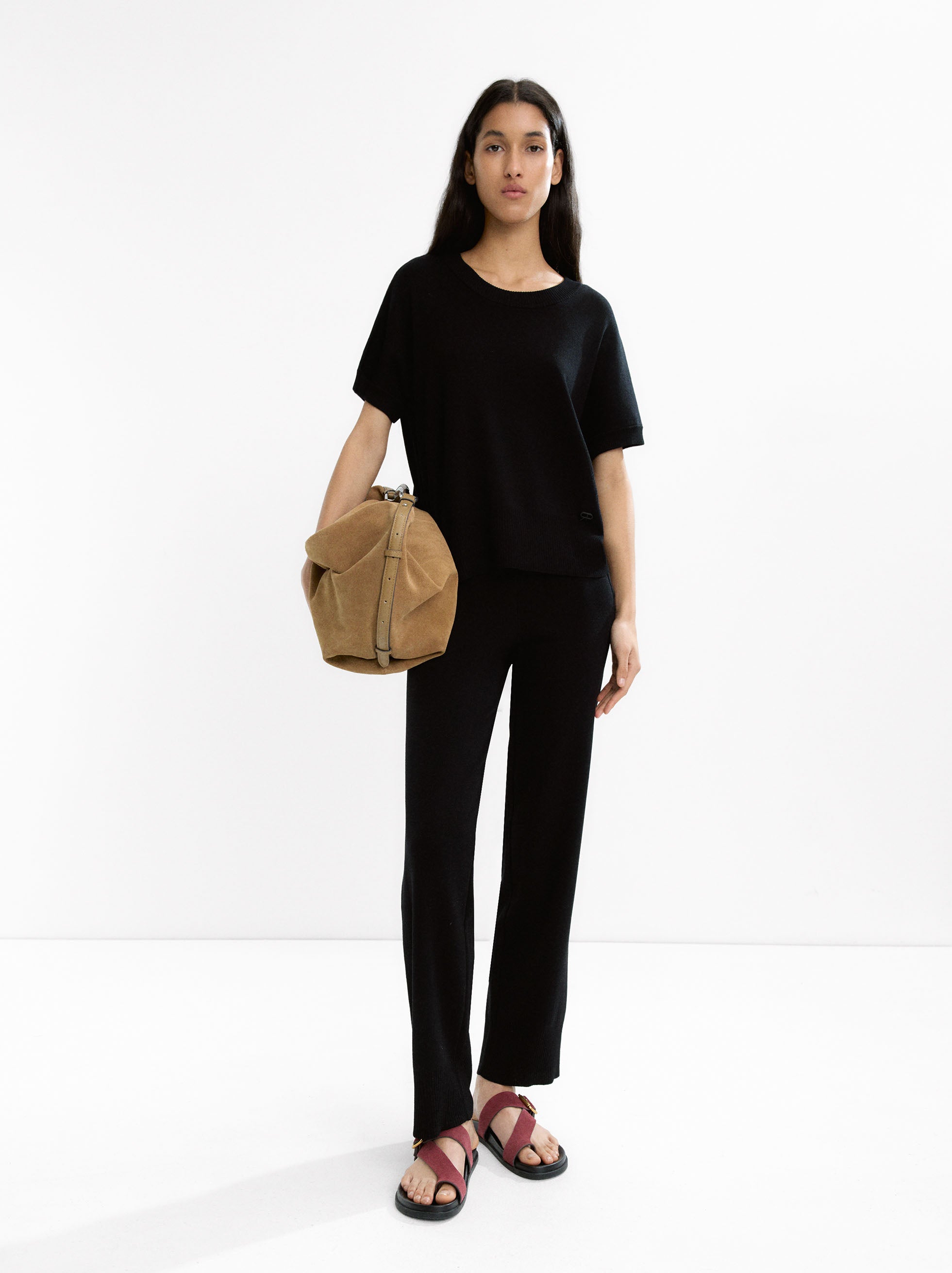 Pantalón De Punto Con Cintura Elástica