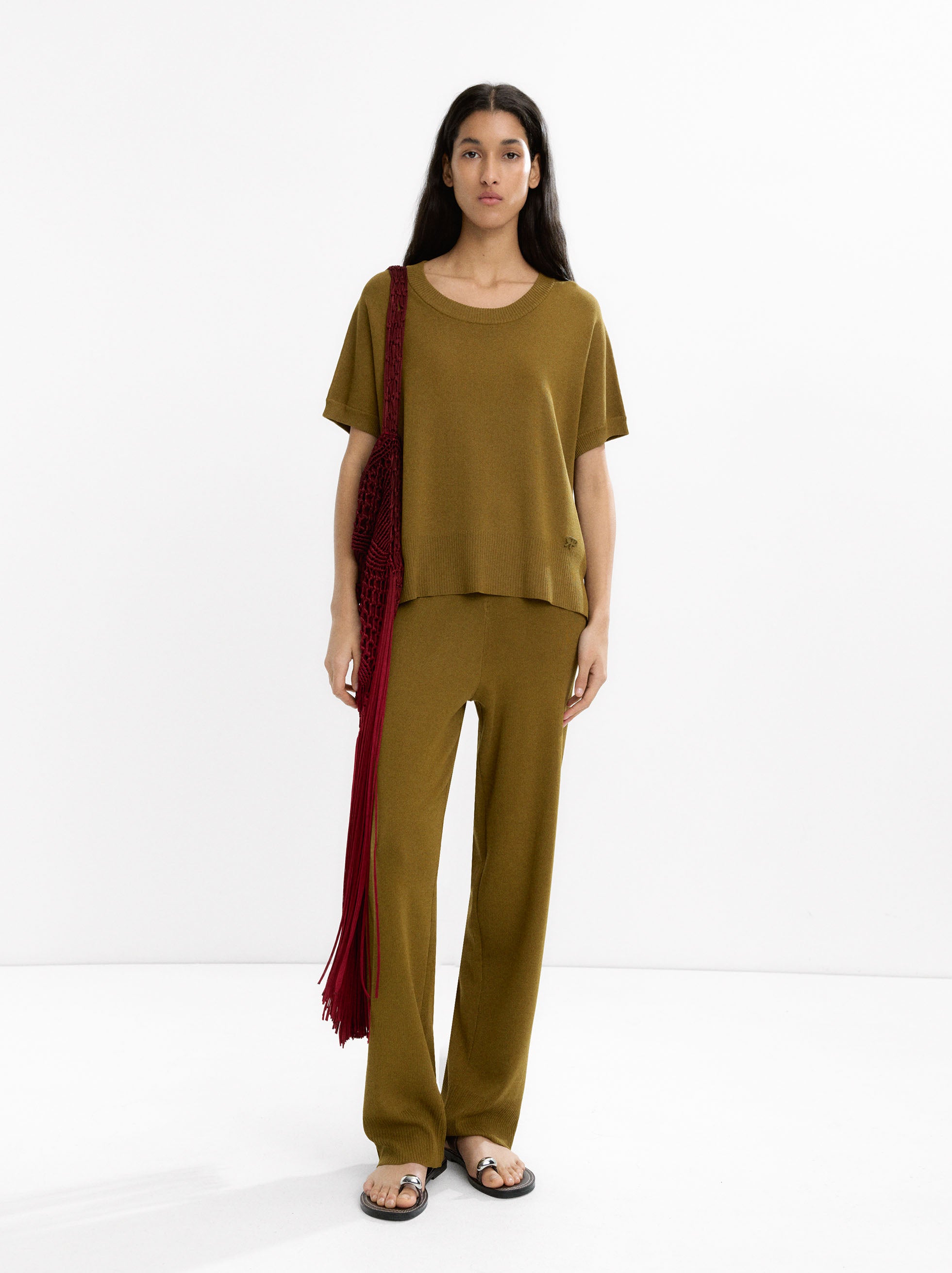 Pantalón De Punto Con Cintura Elástica