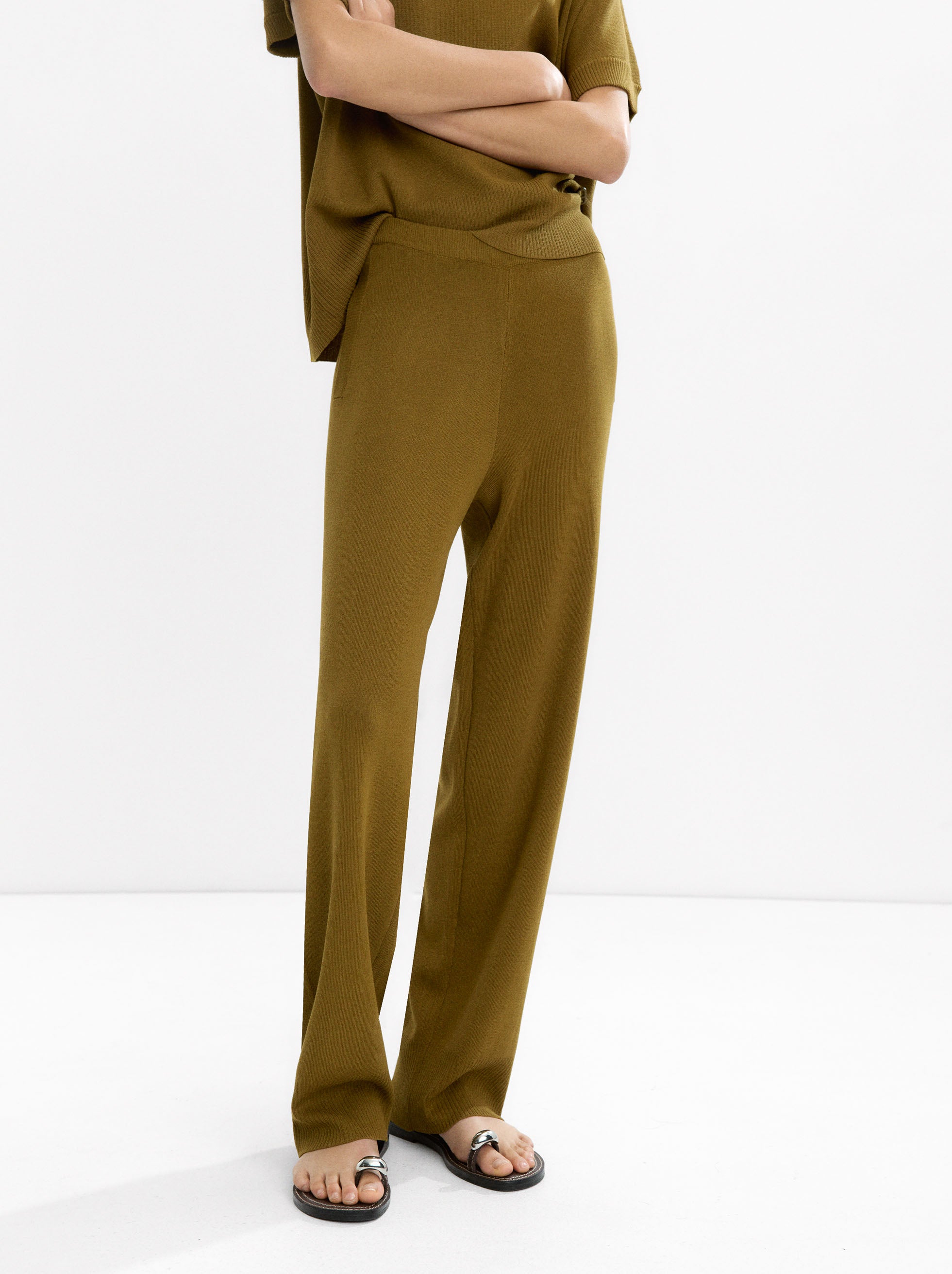 Pantalón De Punto Con Cintura Elástica