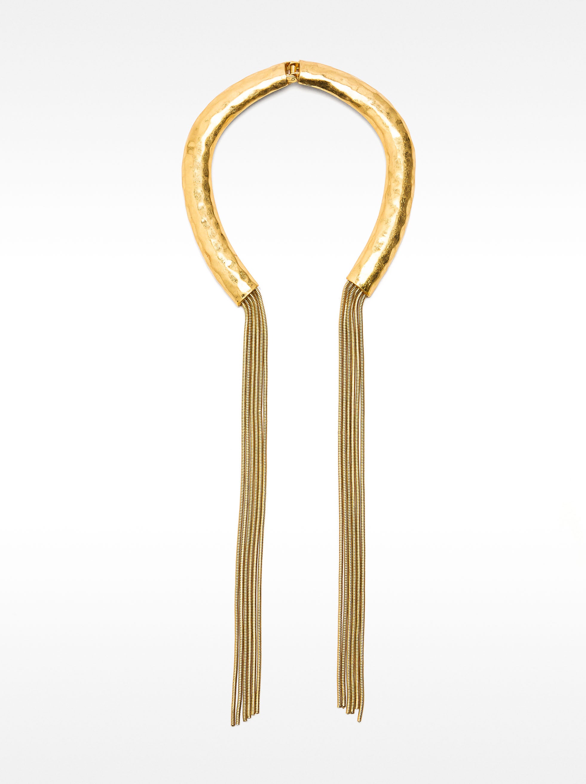 Collar Abierto Con Flecos Metálicos