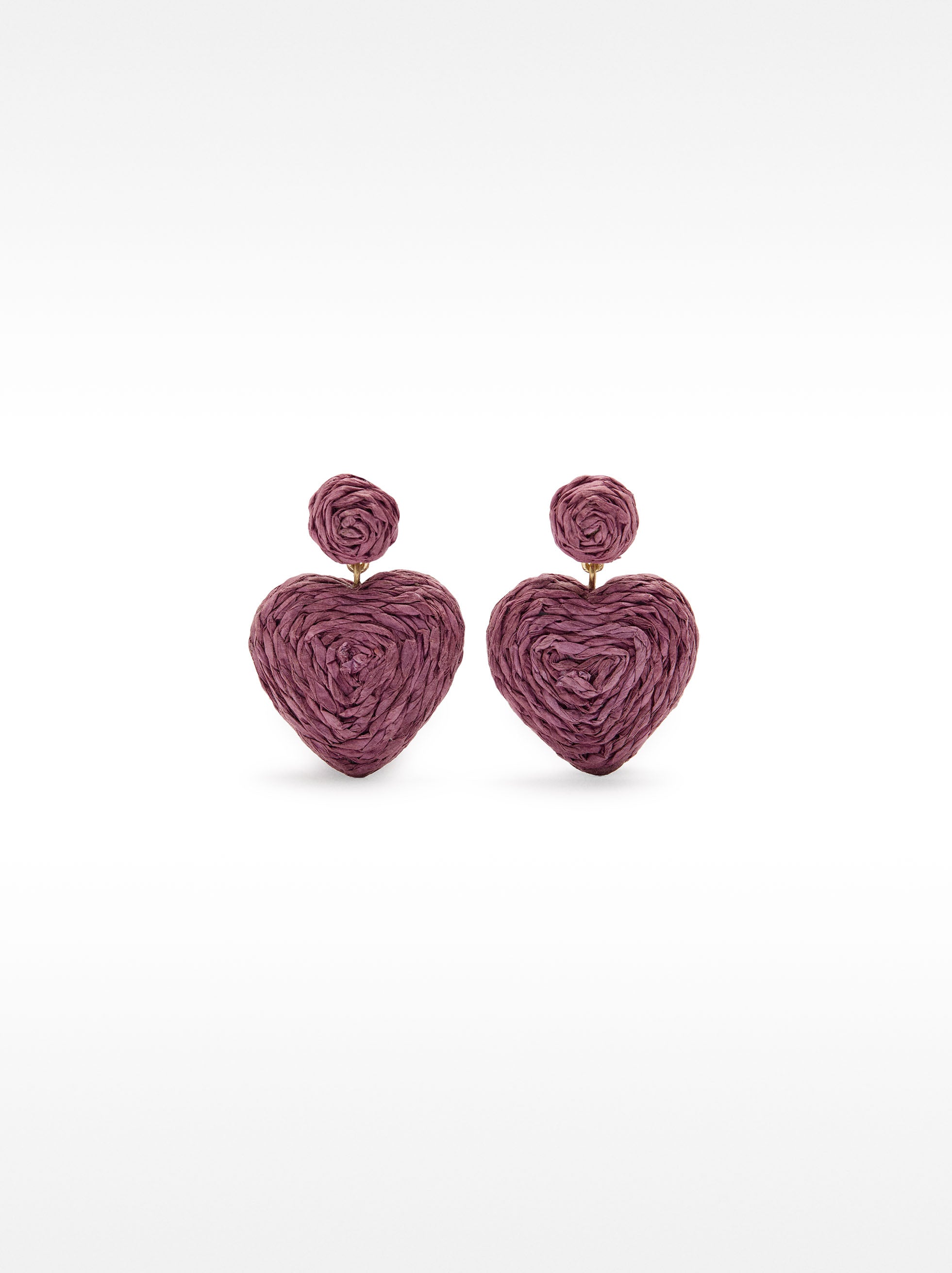 Aretes Corazón De Rafia