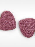 Aretes Corazón De Rafia