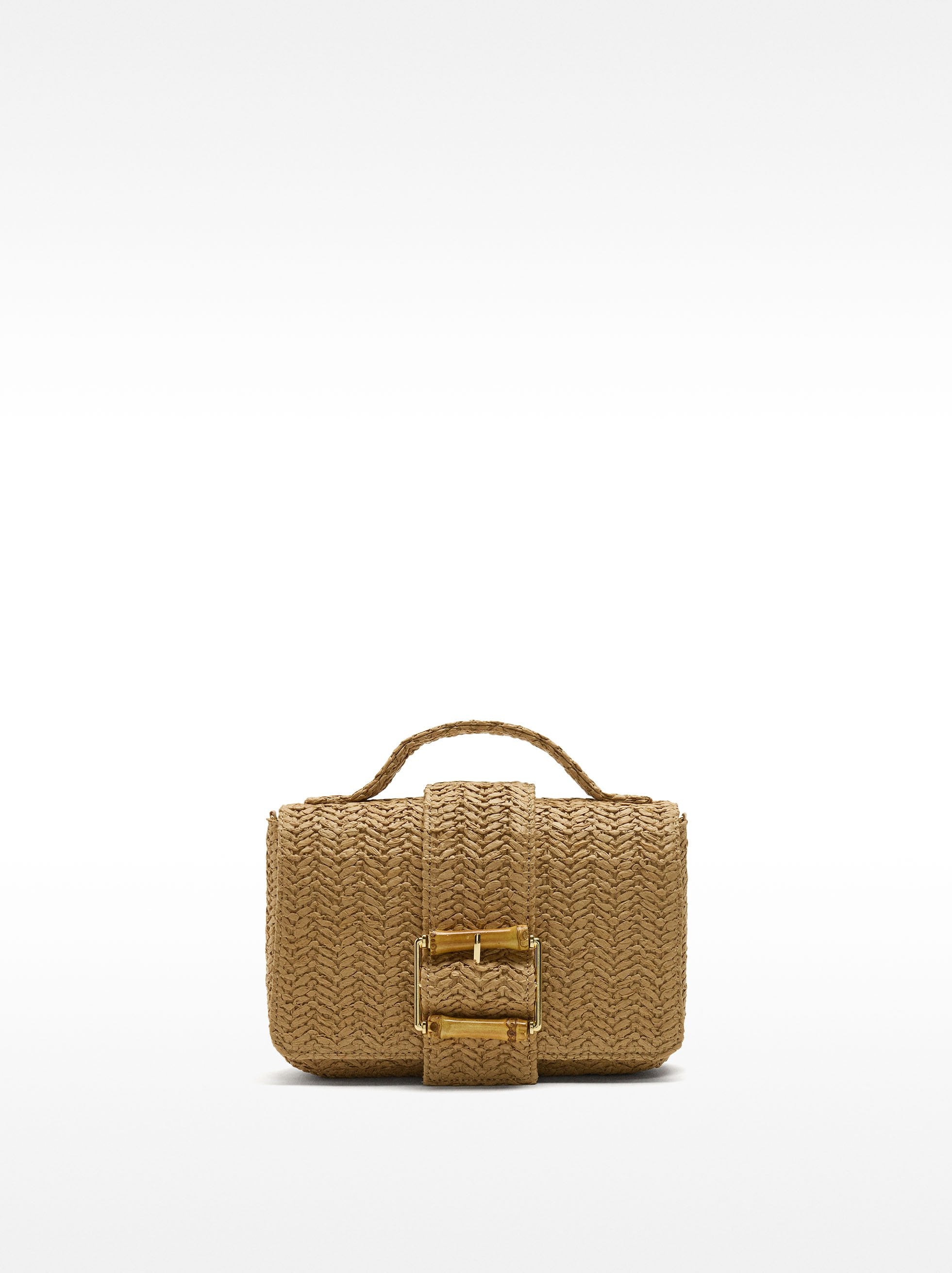 Bolso De Mano Con Efecto Rafia Y Solapa