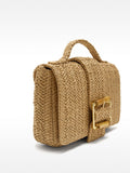 Bolso De Mano Con Efecto Rafia Y Solapa