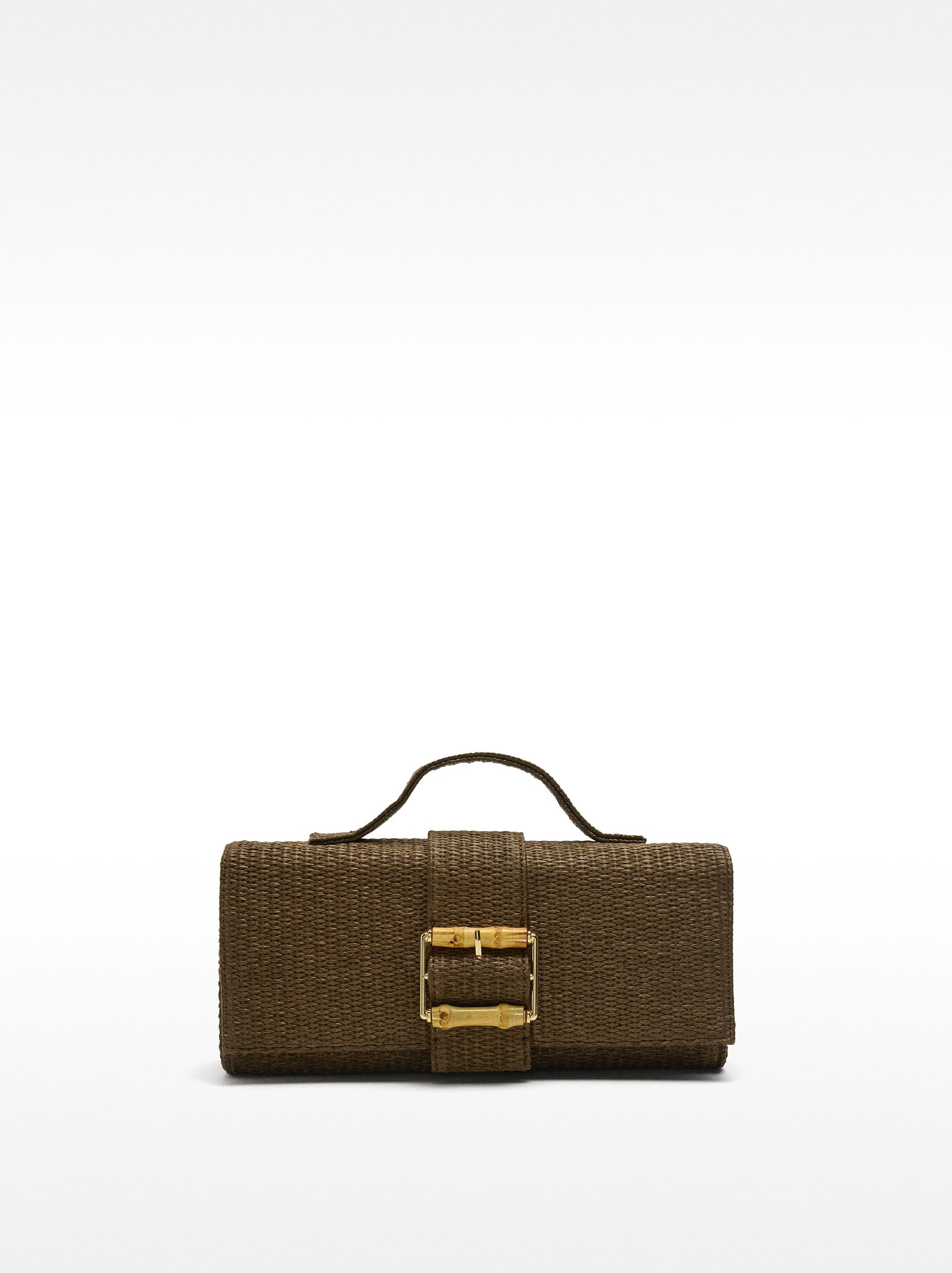 Bolso De Fiesta Con Efecto Rafia Y Hebilla