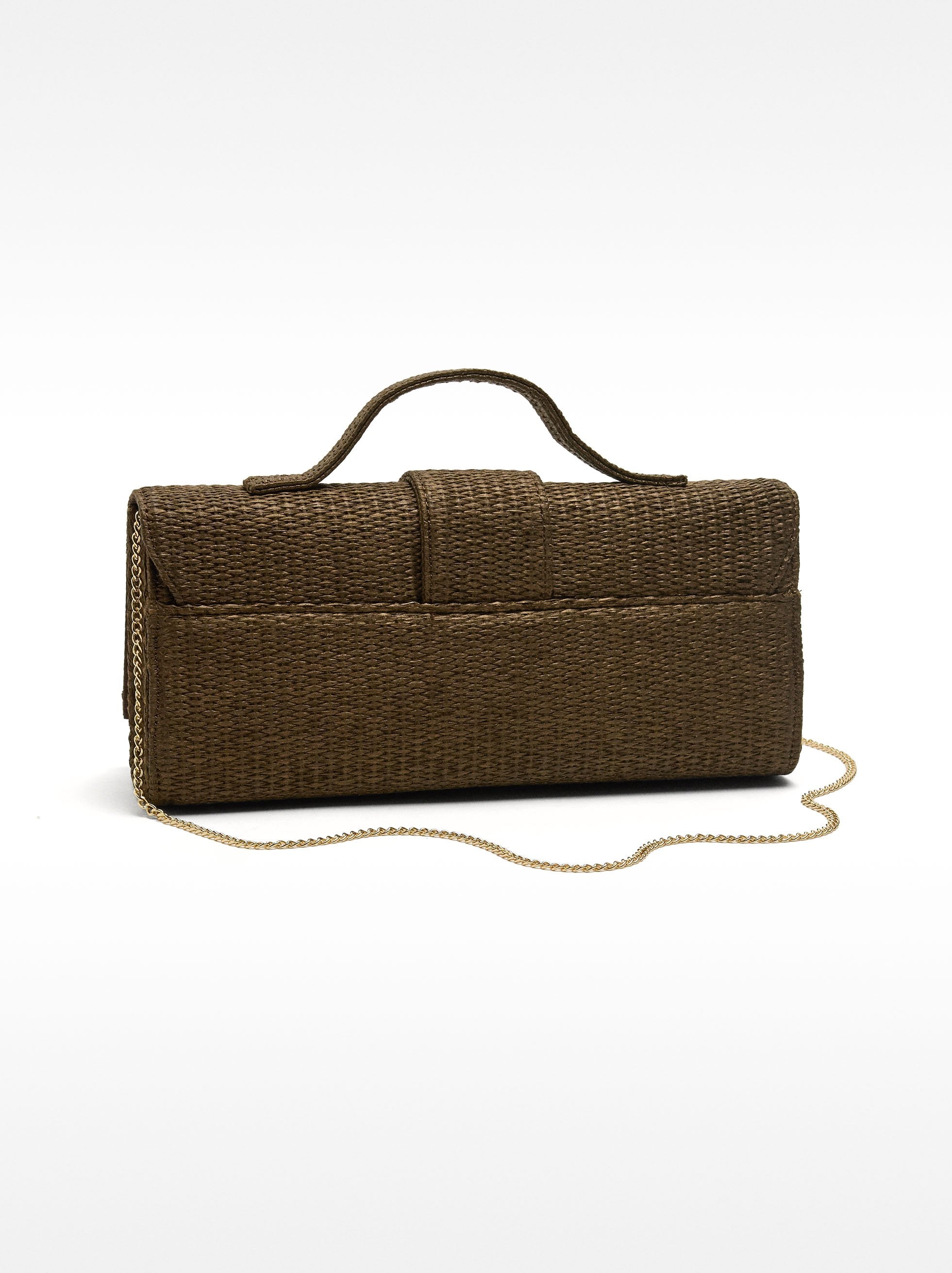 Bolso De Fiesta Con Efecto Rafia Y Hebilla