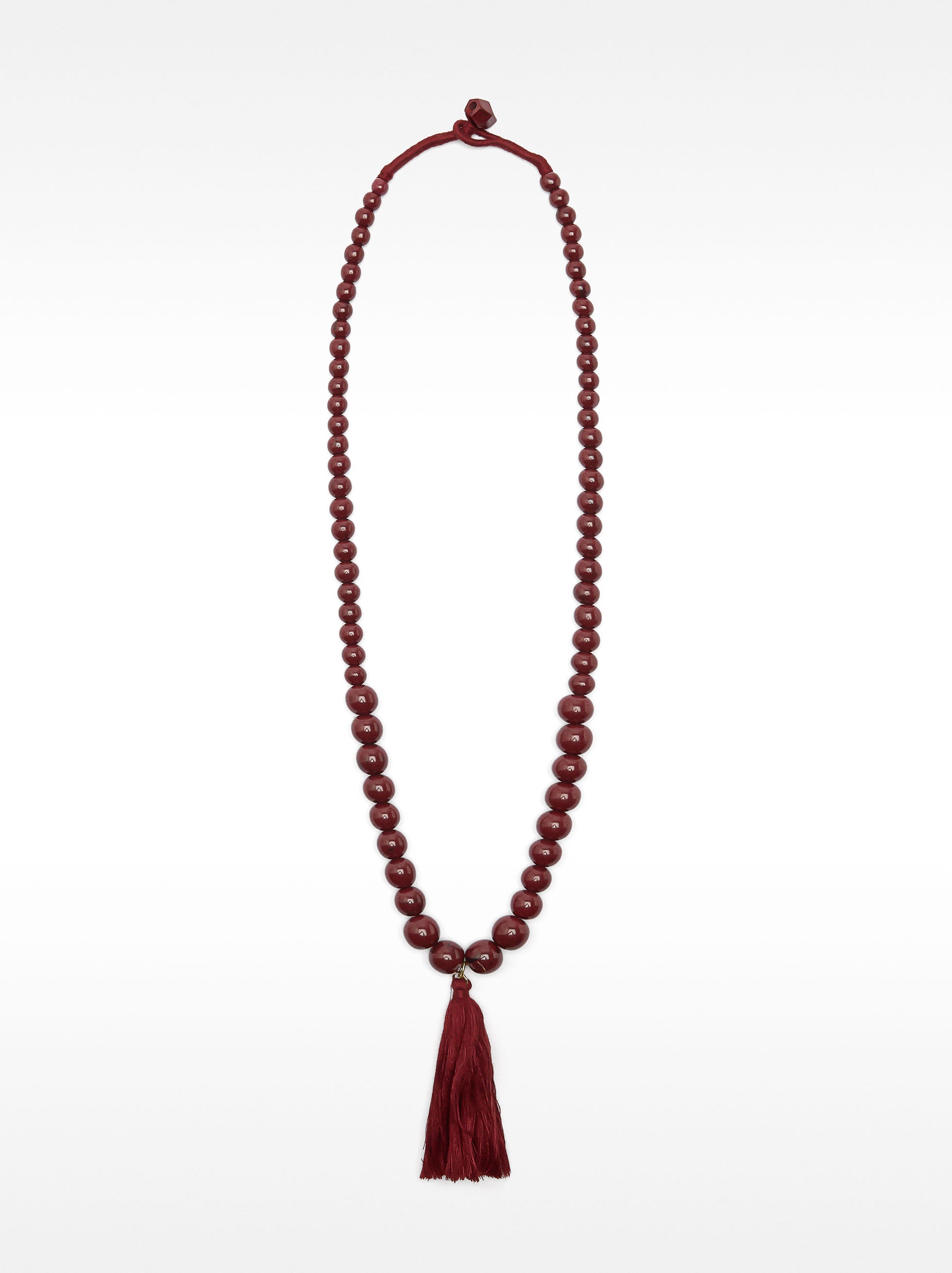 Collar De Cordón Con Cuentas Y Borla