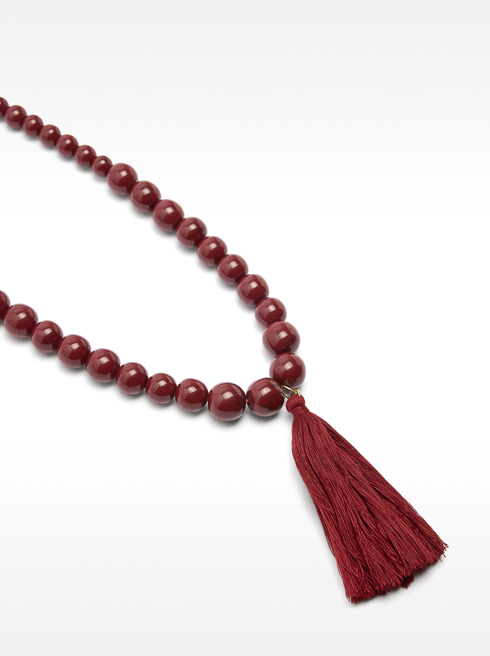 Collar De Cordón Con Cuentas Y Borla