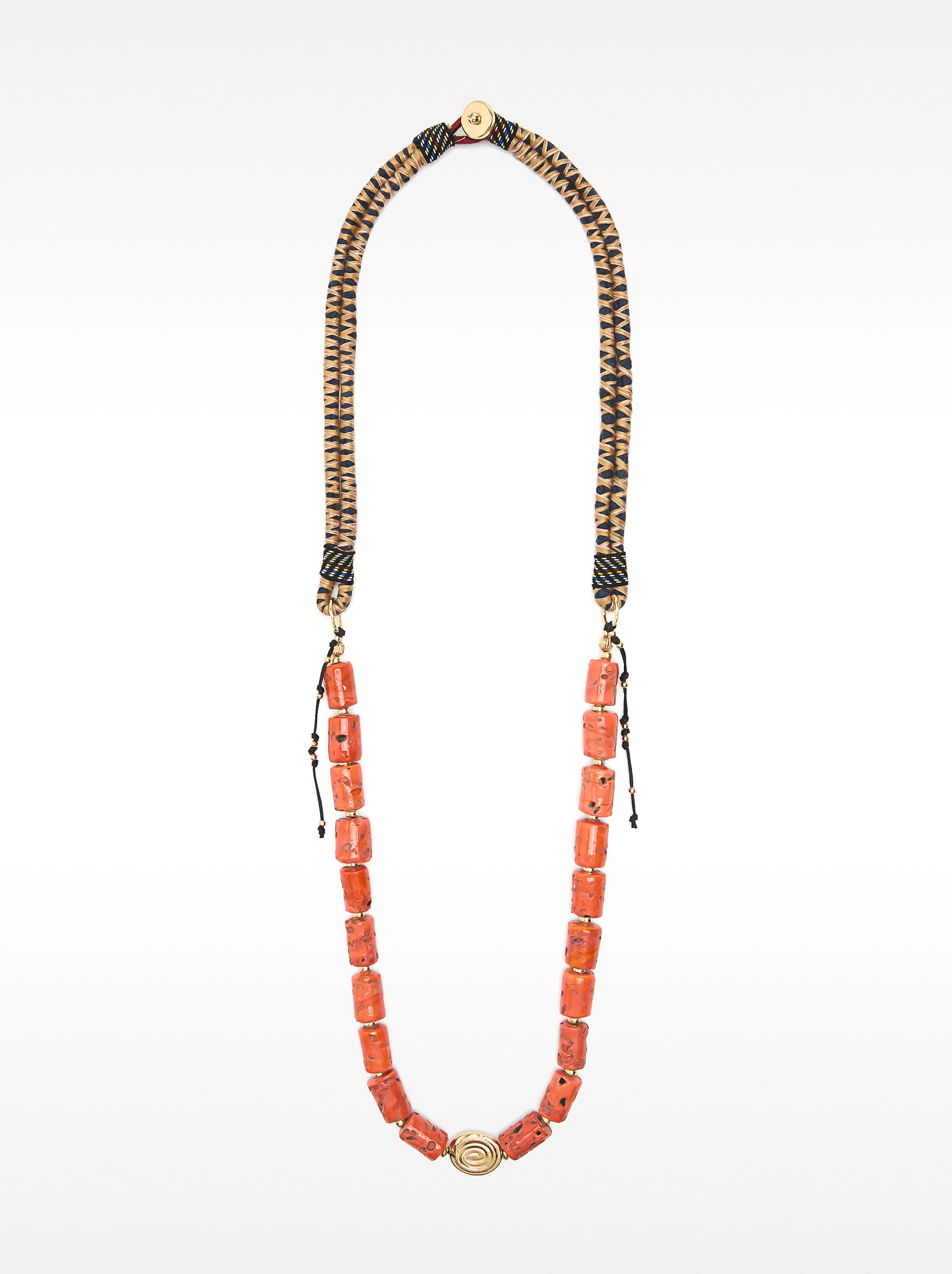 Collar De Cordón Con Cuentas De Vidrio