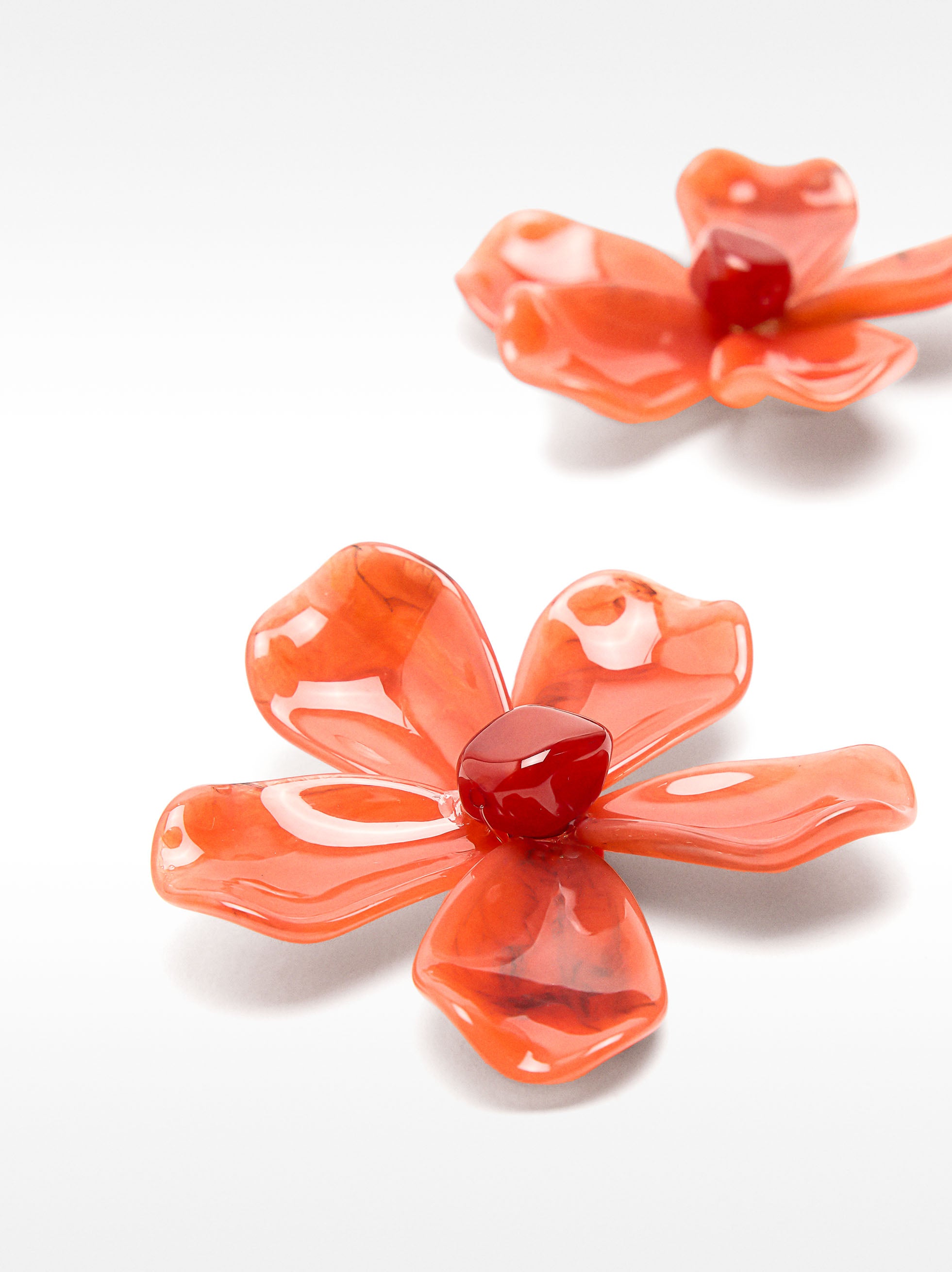 Aretes Maxi Flor De Resina