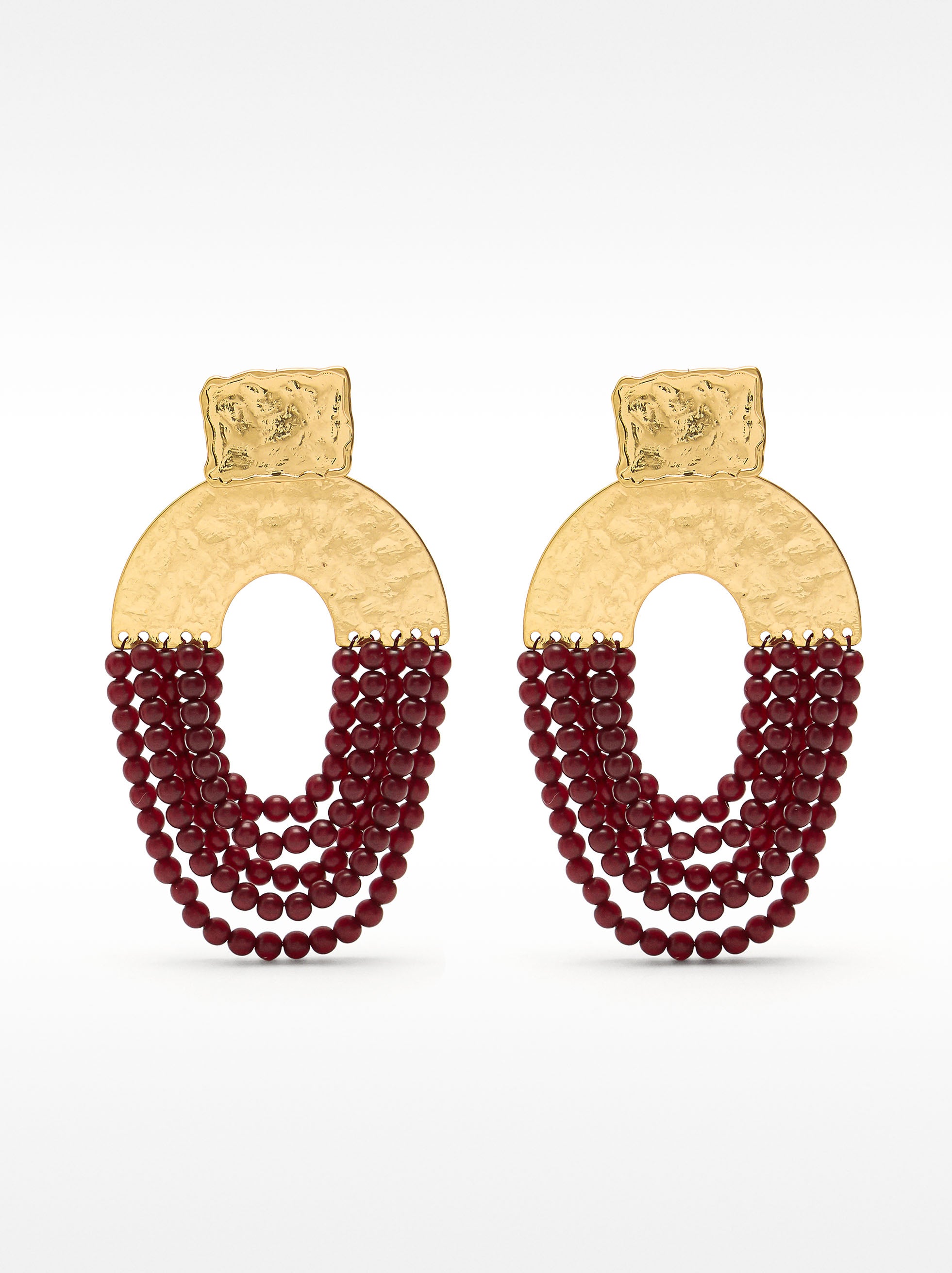 Aretes Maxi Con Arco Y Cuentas