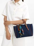 Bolso Tote De Denim Con Colgante