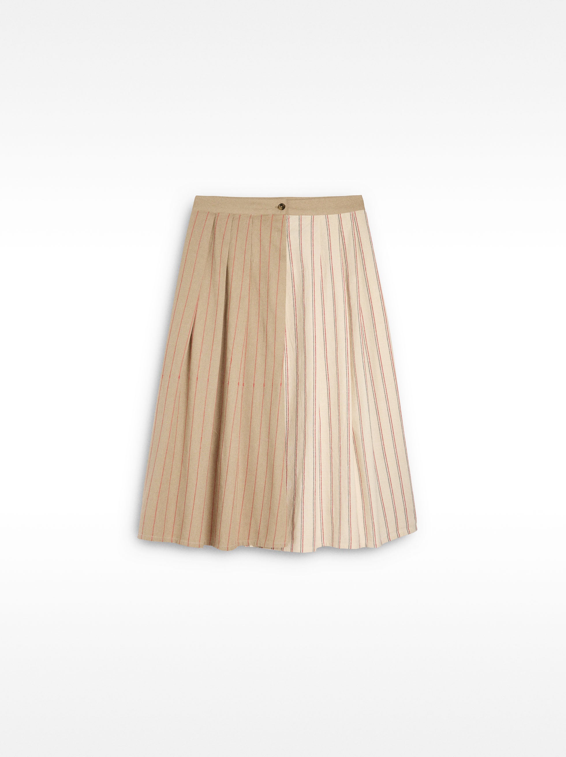 Falda Midi Bicolor A Rayas