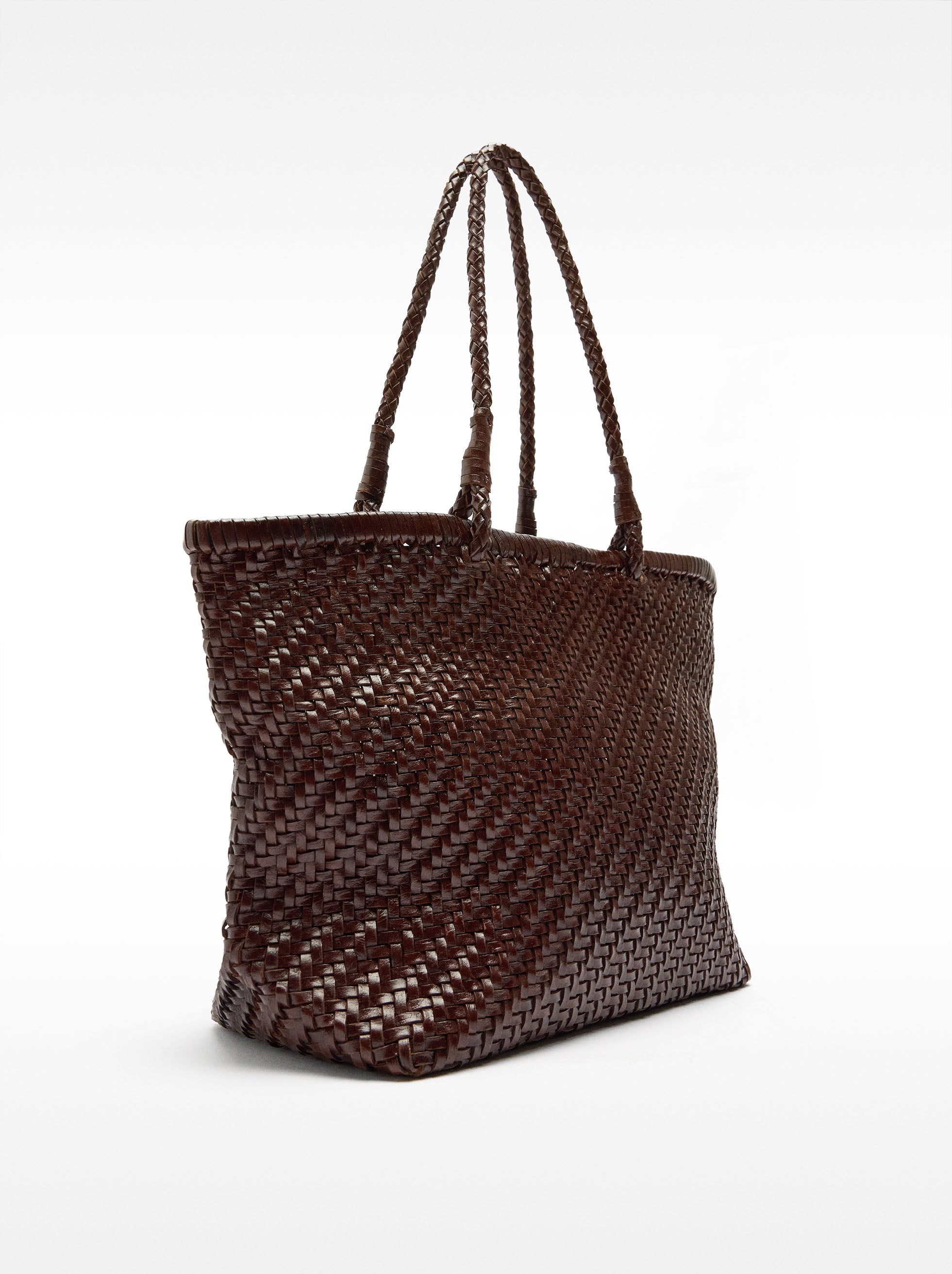 Bolso Shopper De Piel Trenzada