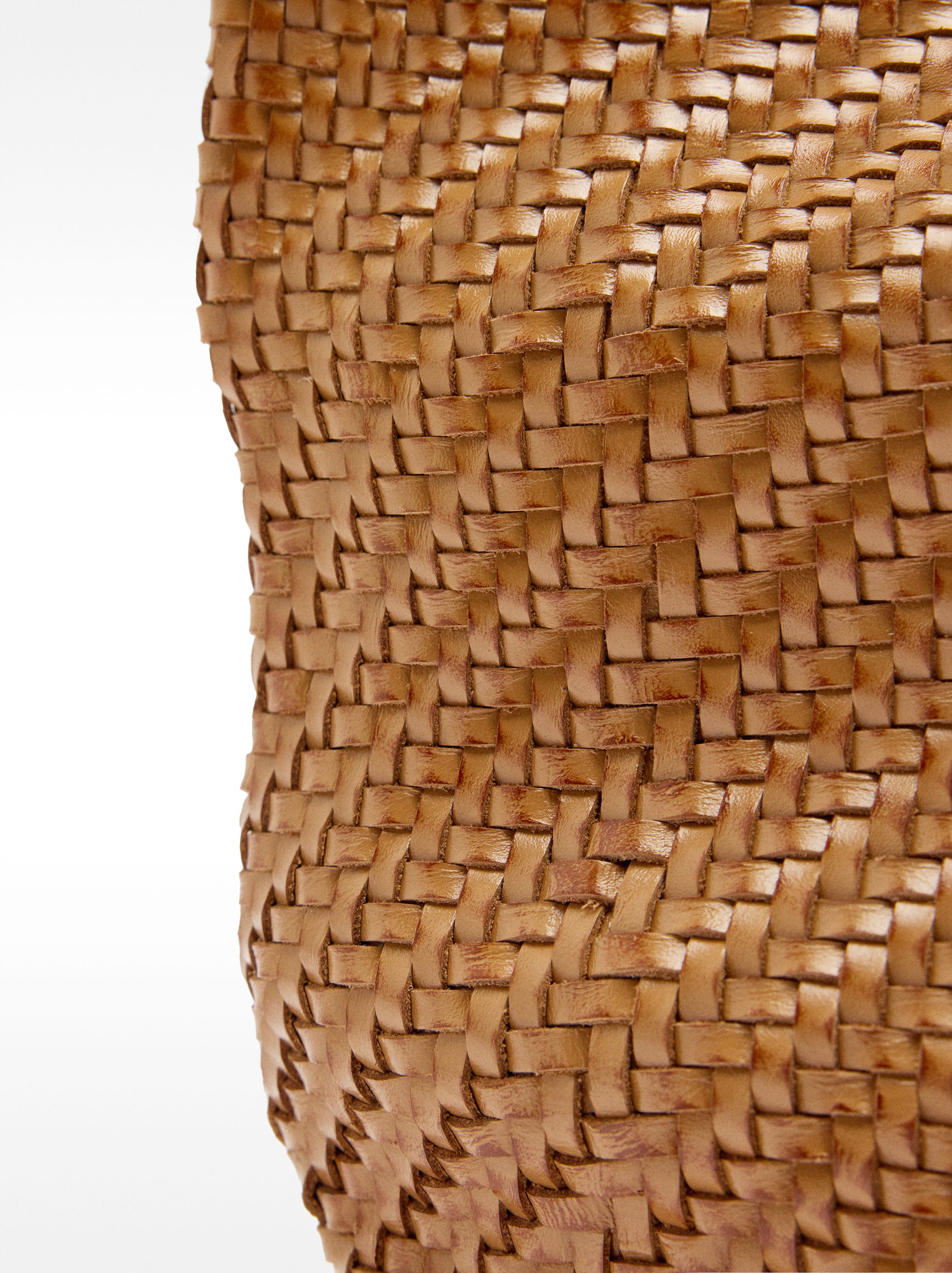 Bolso Shopper De Piel Trenzada