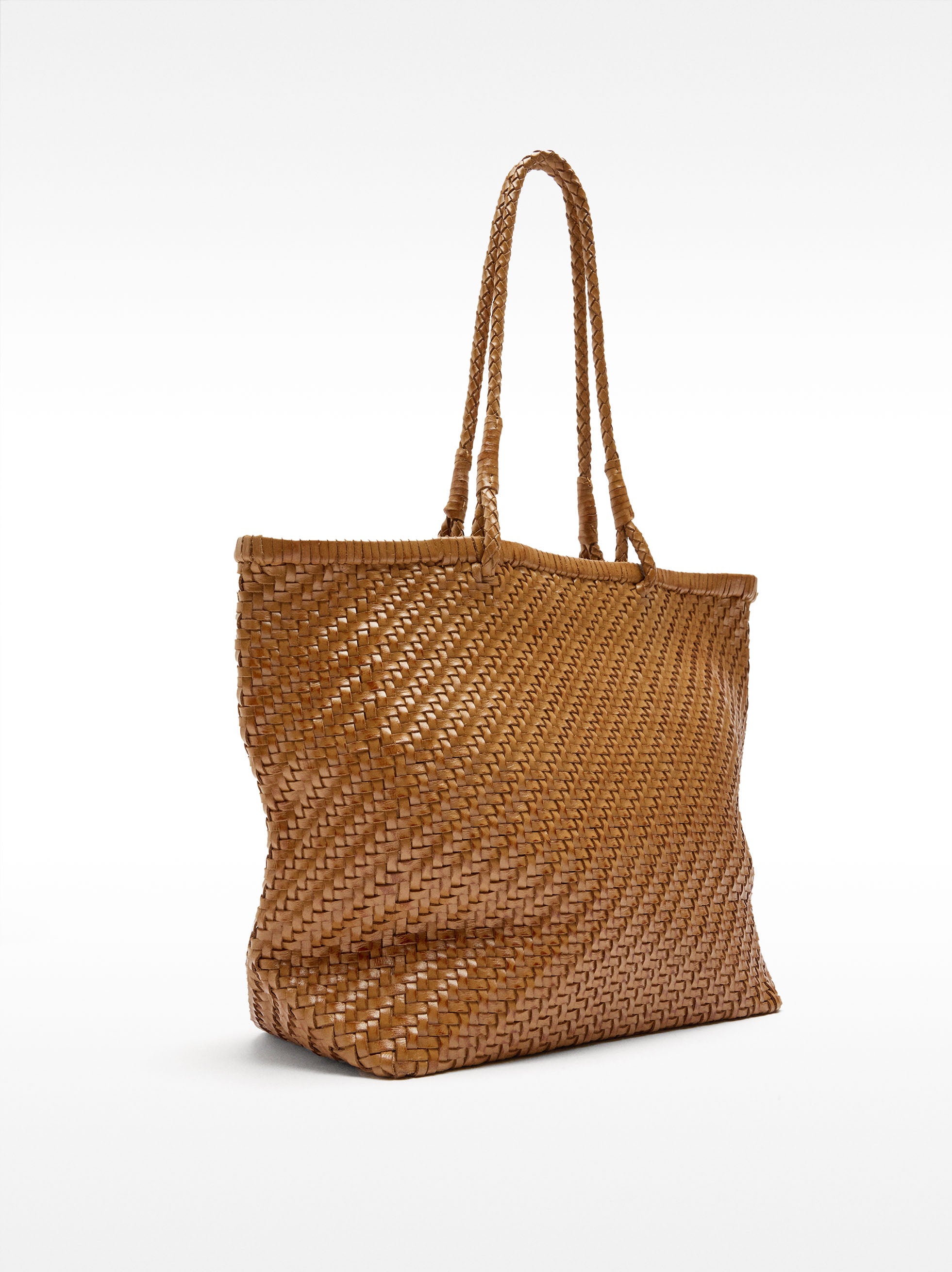 Bolso Shopper De Piel Trenzada