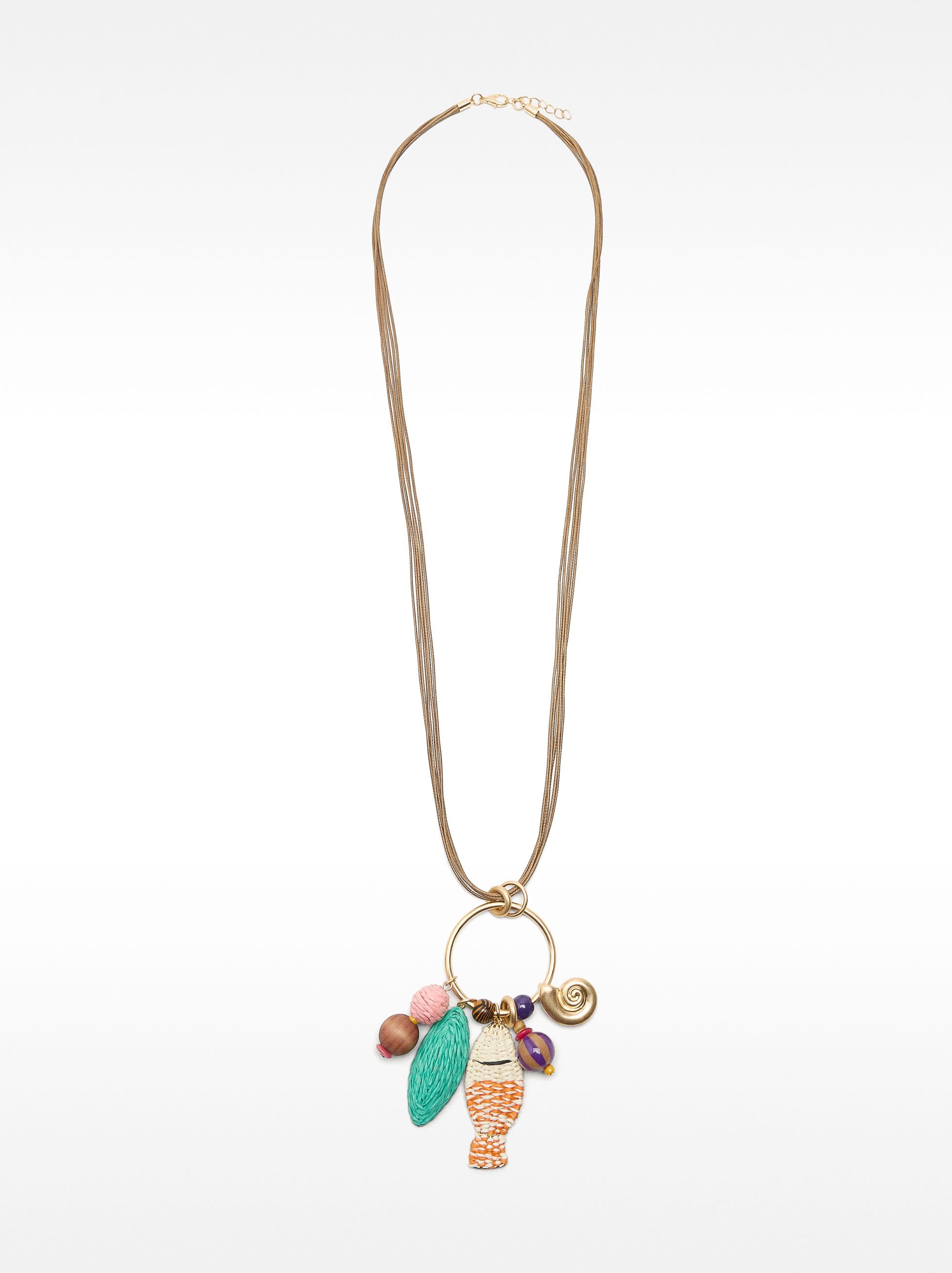 Collar Largo Múltiple Colgante Multicolor