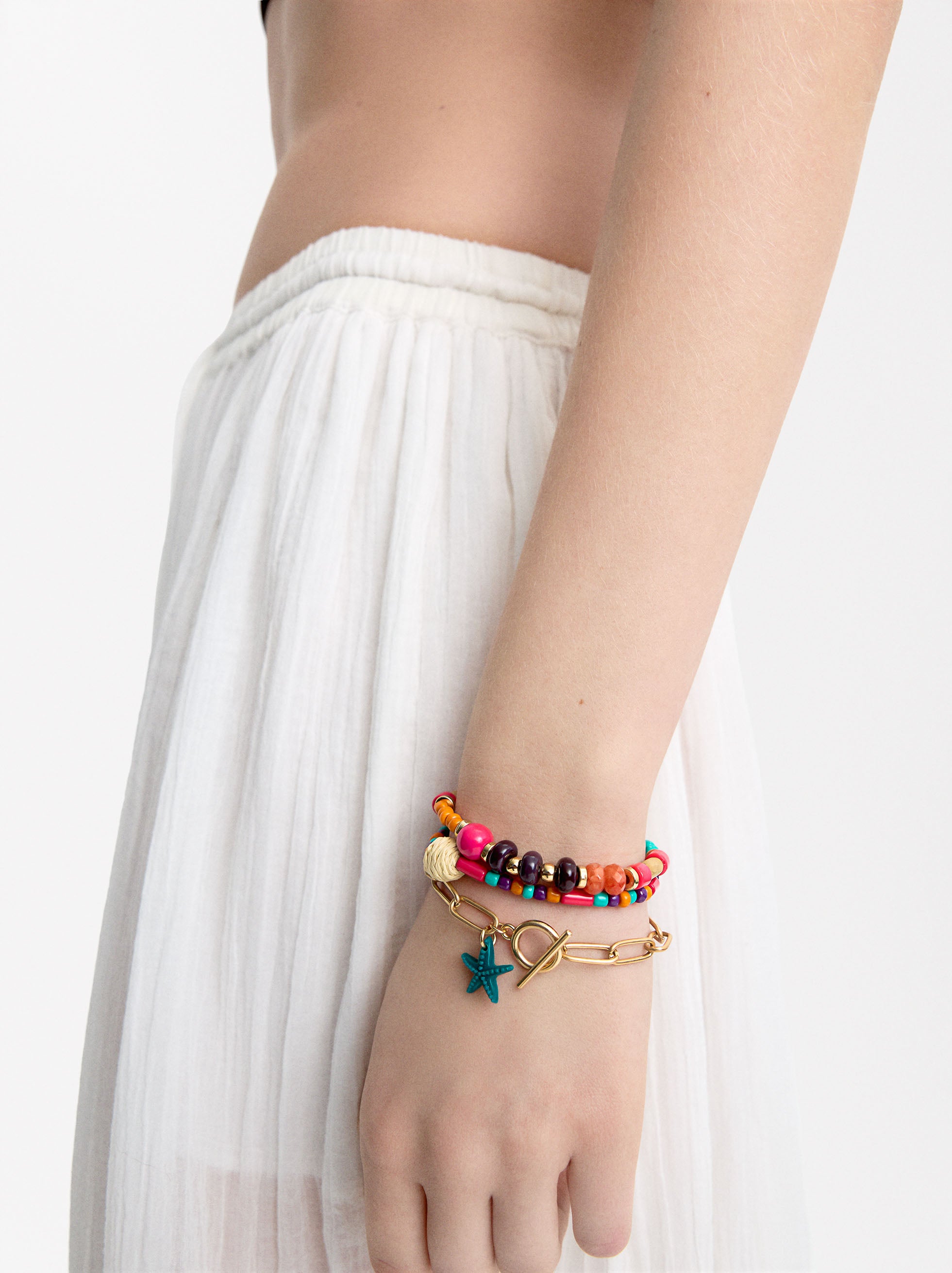 Set De Pulseras Elásticas Multicolor