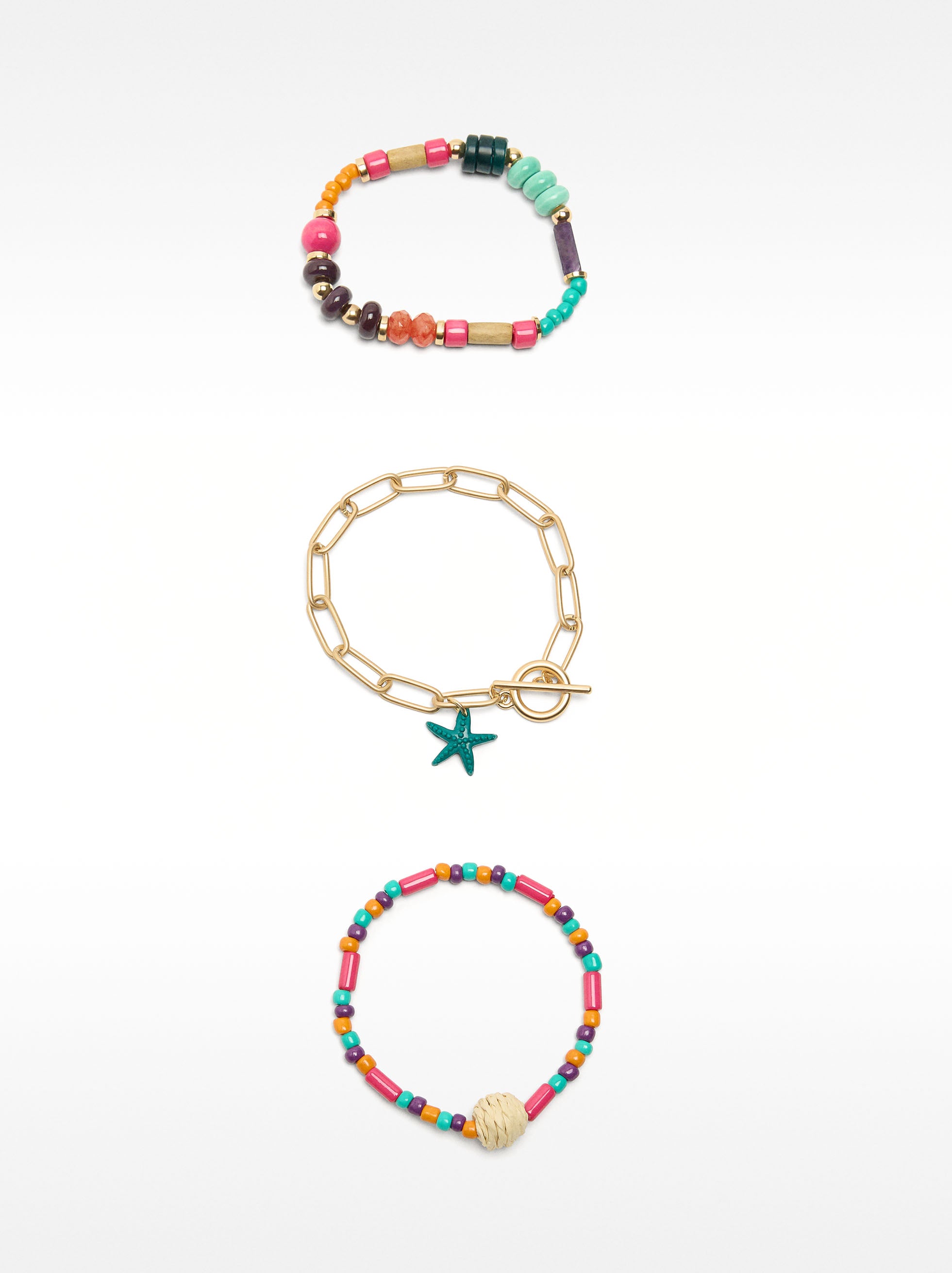 Set De Pulseras Elásticas Multicolor