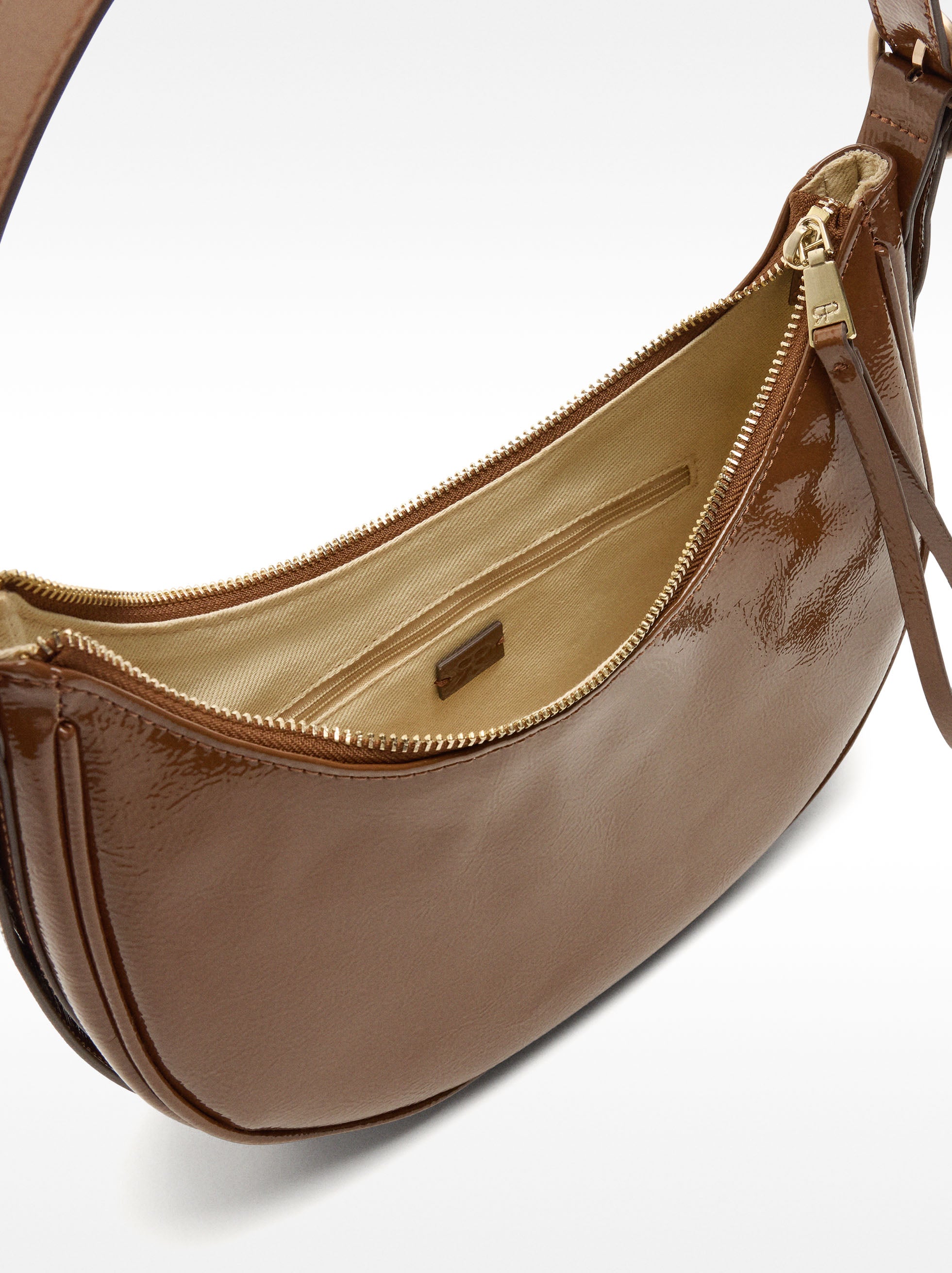 Bolso De Hombro Hobo Acharolado