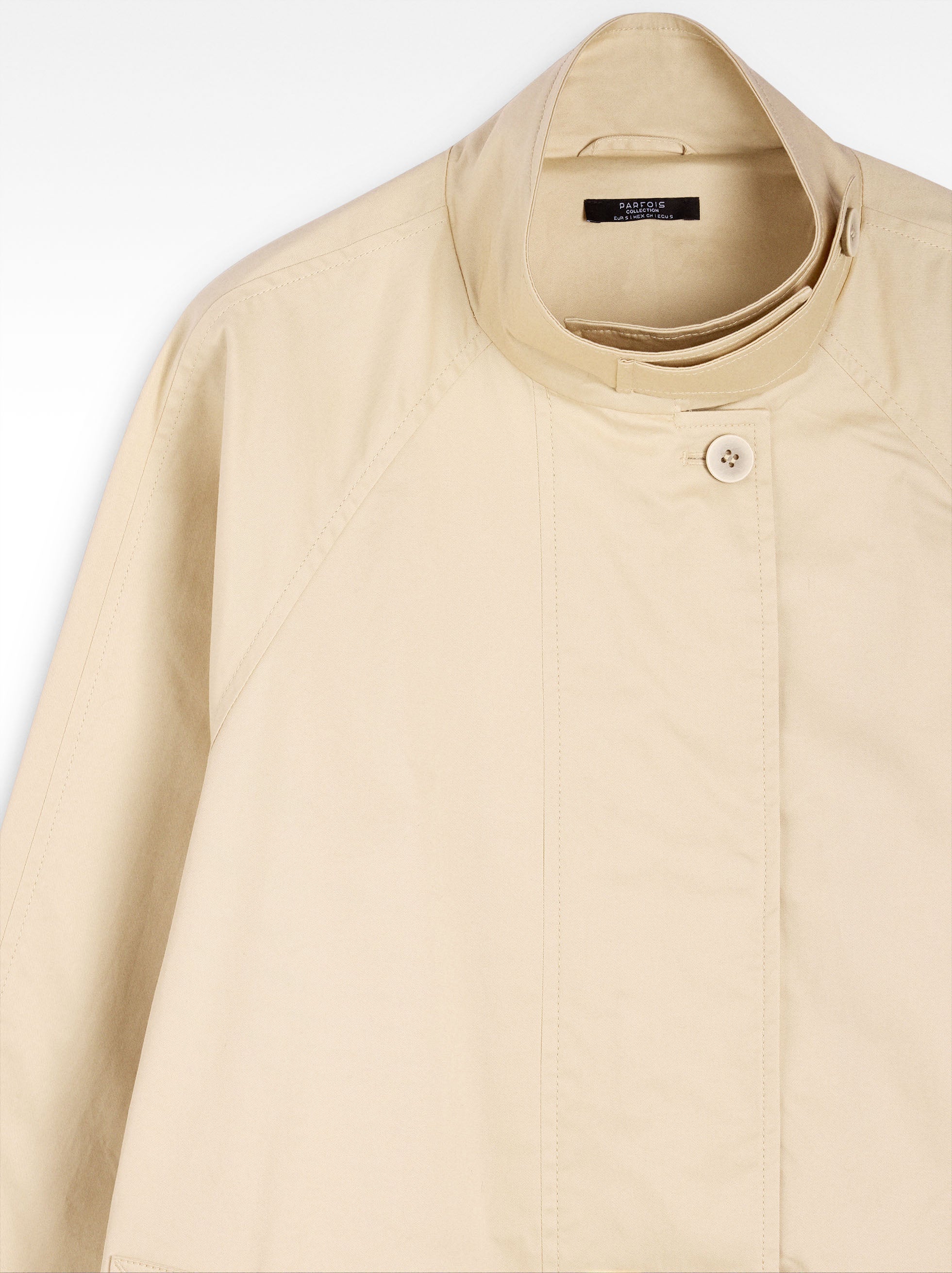 Abrigo De Algodón De Cuello Alto