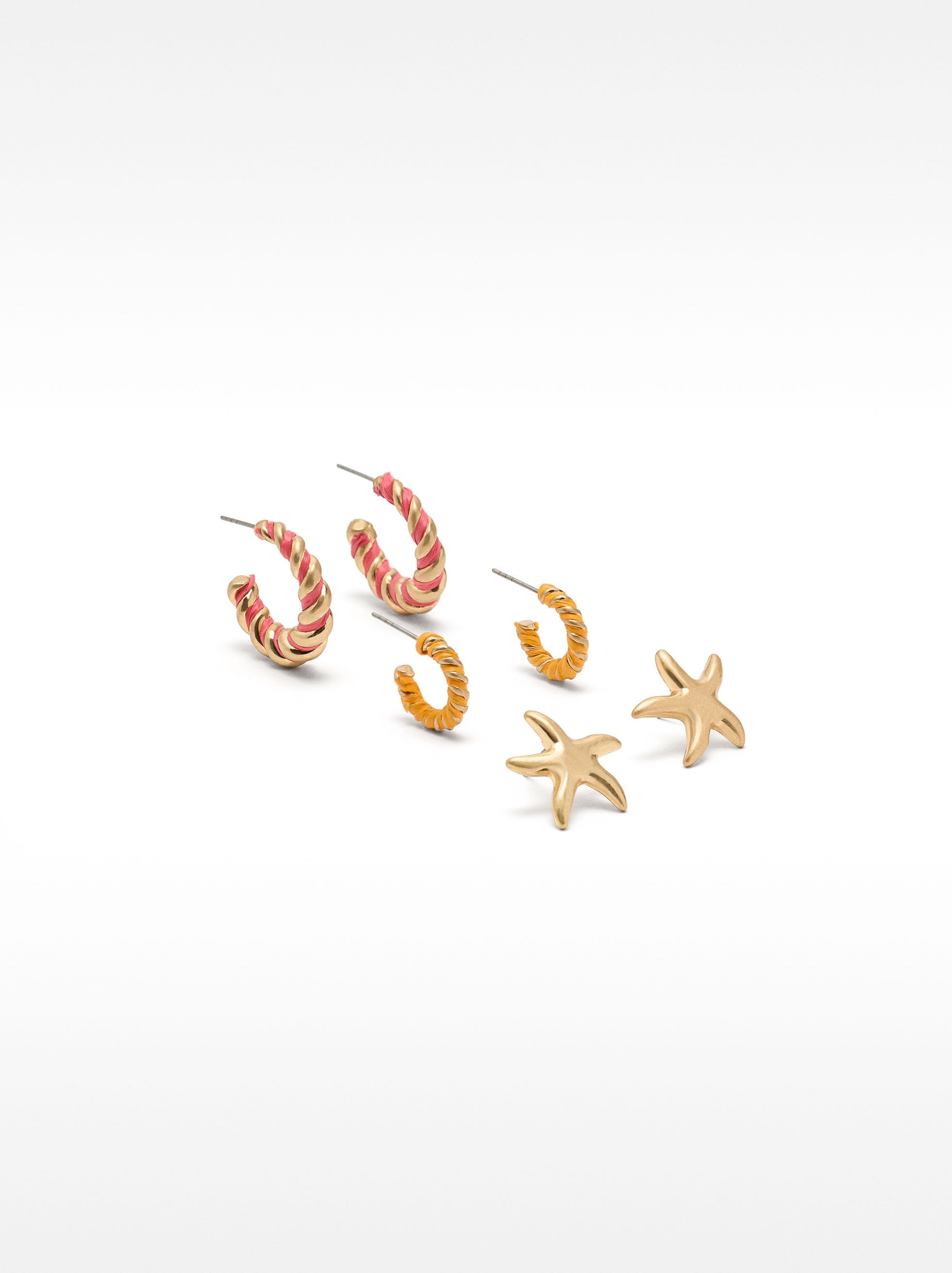 Set De Aretes Con Rafia