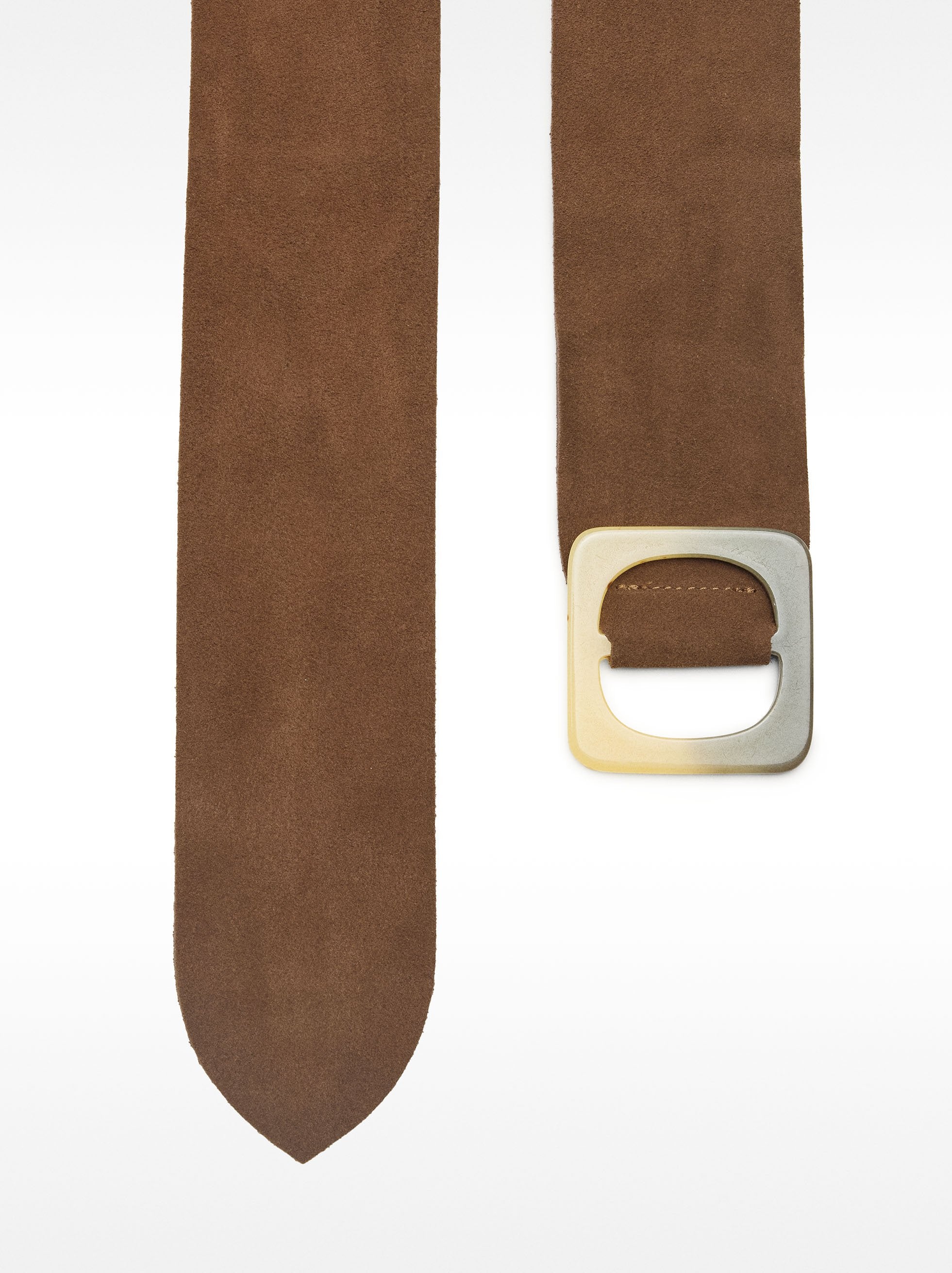 Cinturón De Piel Con Hebilla Cuadrada