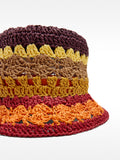 Gorro Bucket Multicolor Con Efecto Rafia