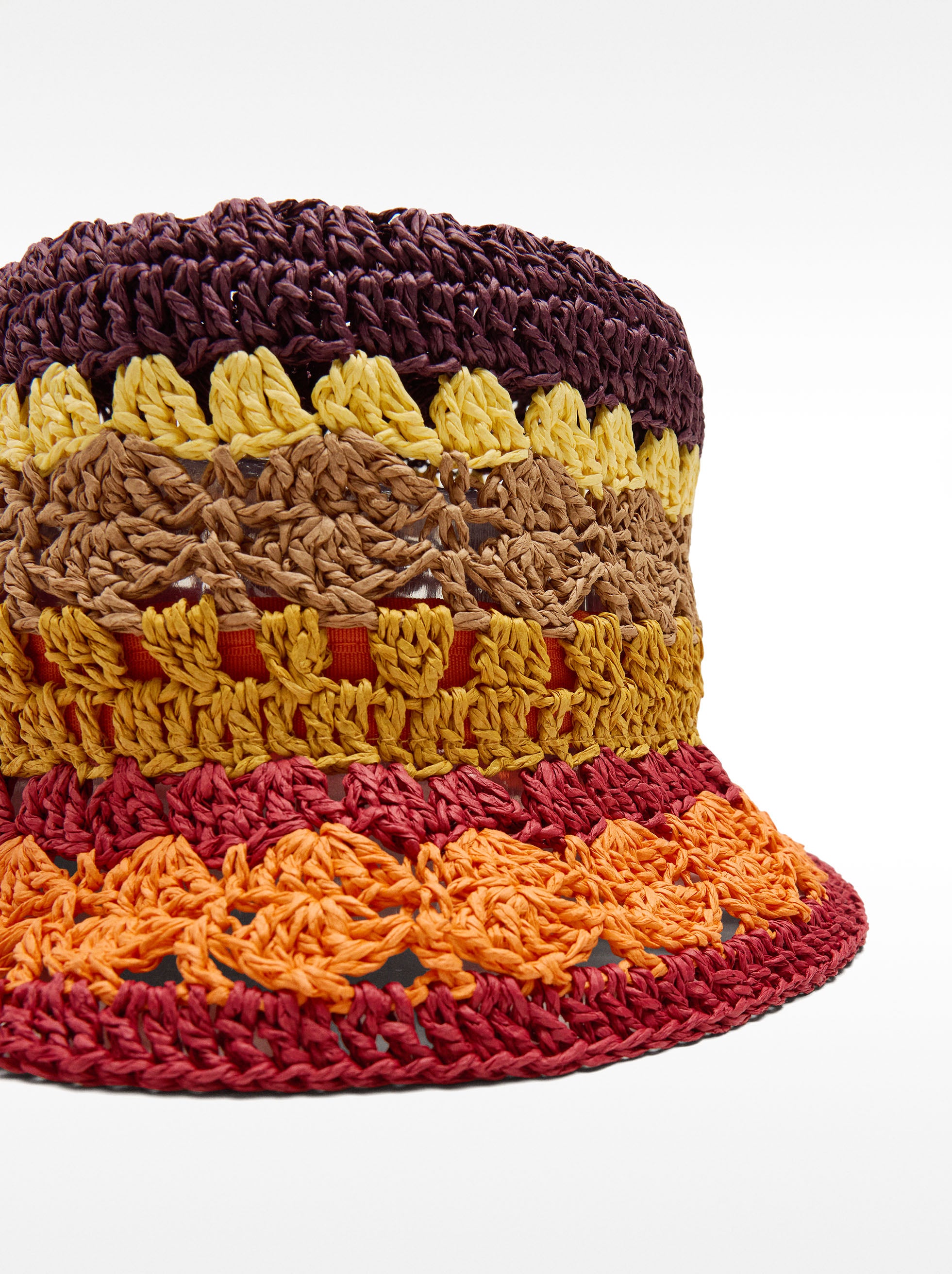 Gorro Bucket Multicolor Con Efecto Rafia
