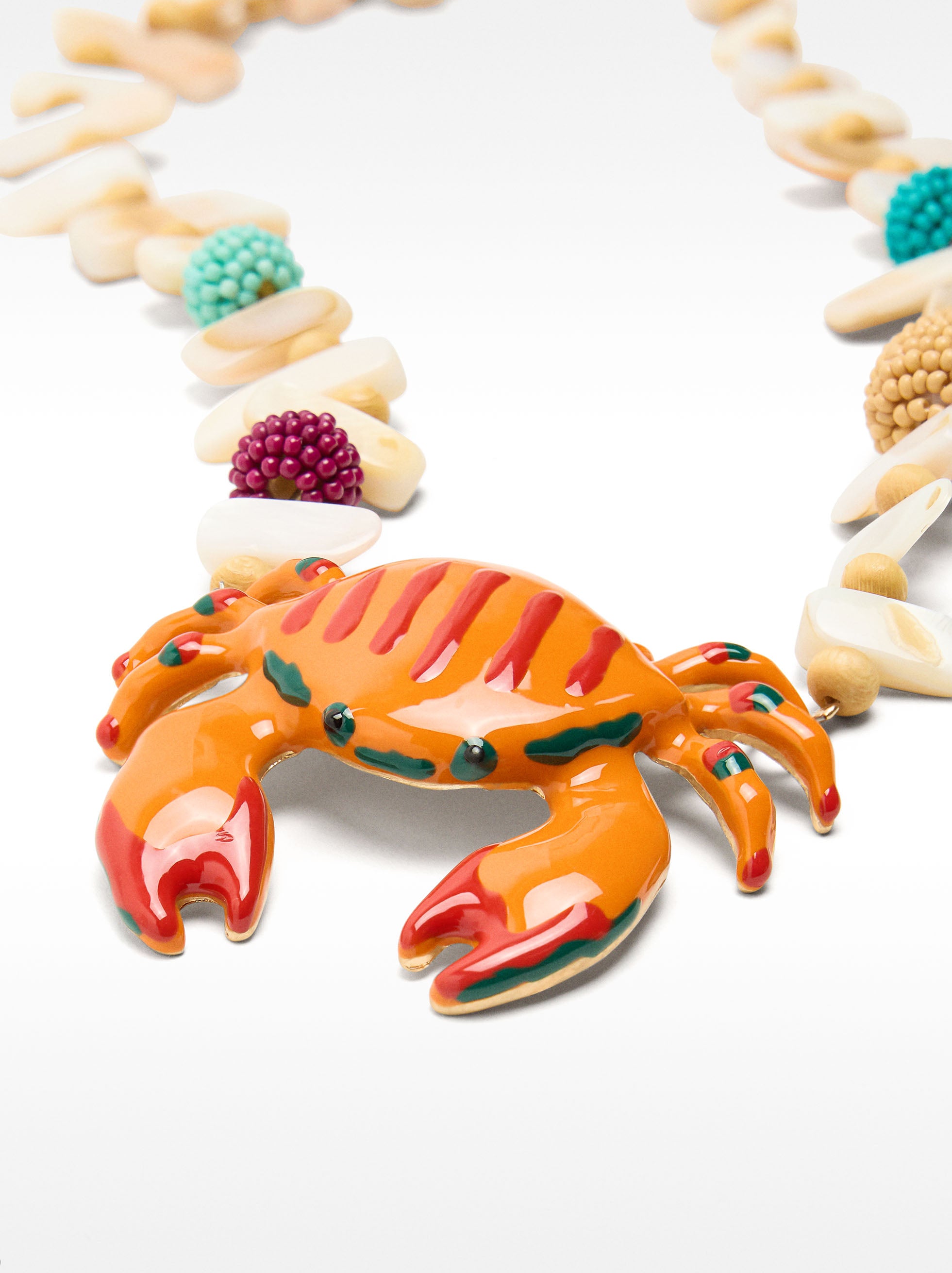 Collar Corto Conchas Colgante Cangrejo