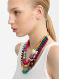 Collar De Cuentas Triple Multicolor