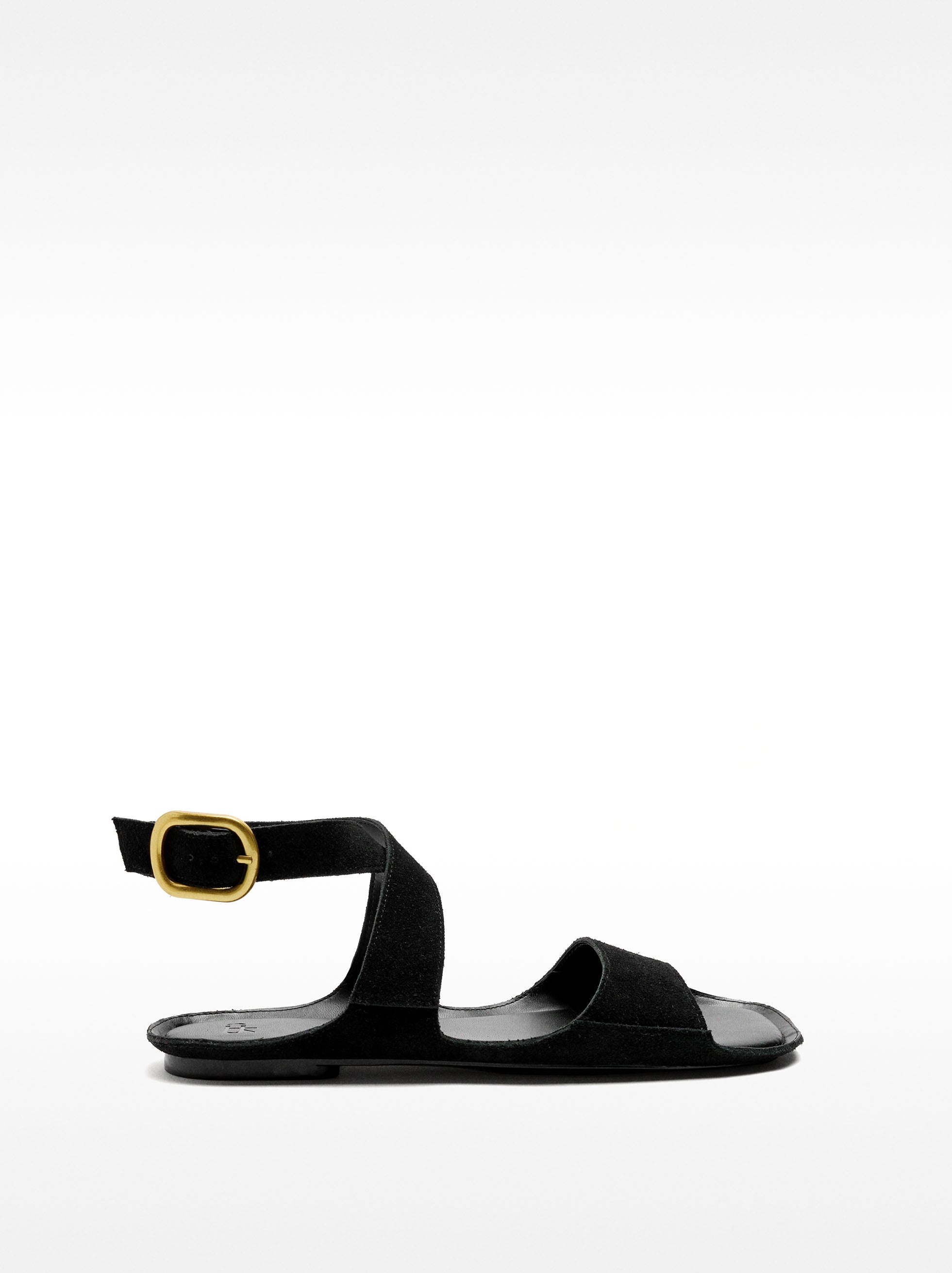 Sandalias Planas De Piel Con Hebilla