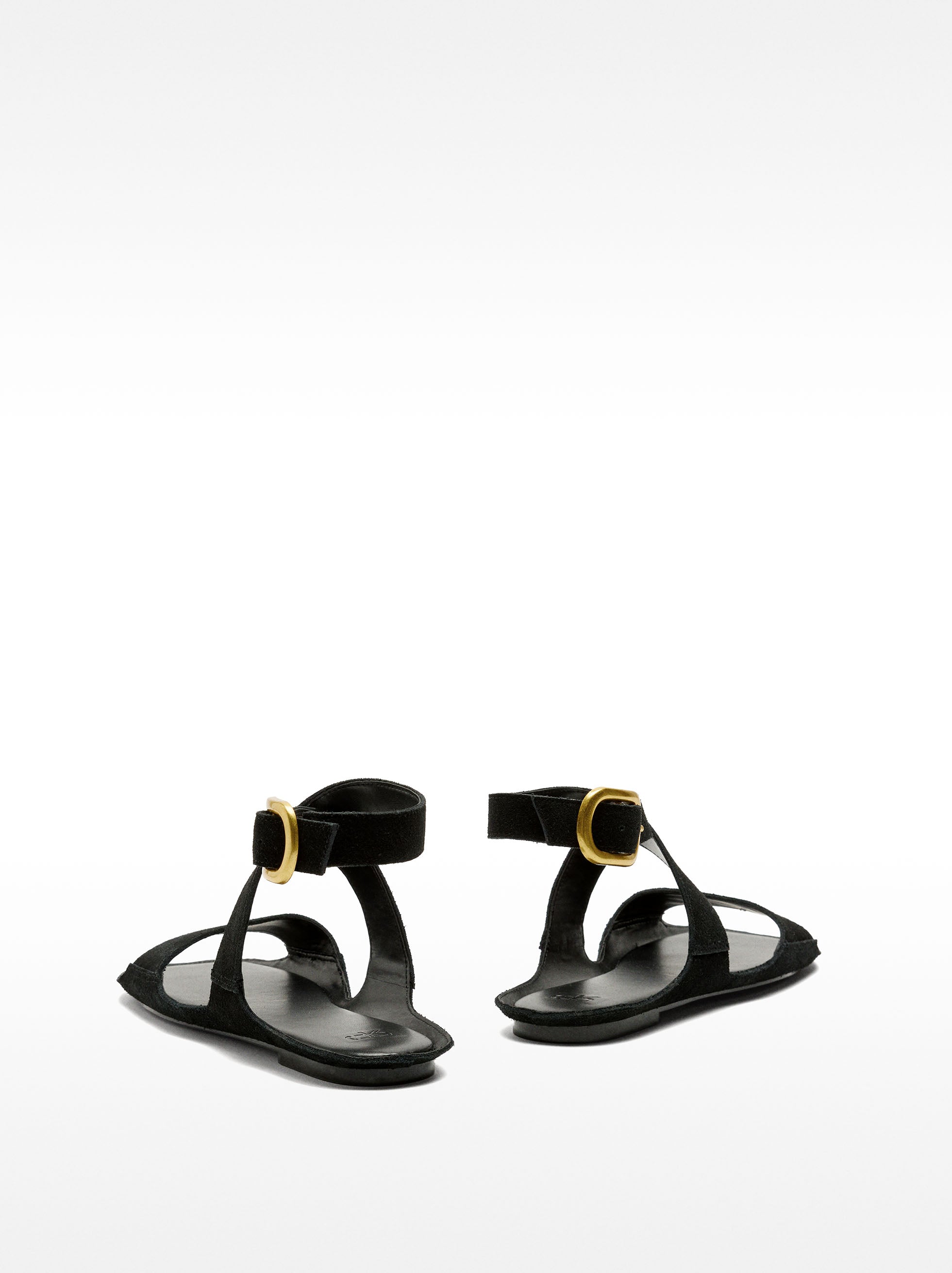 Sandalias Planas De Piel Con Hebilla