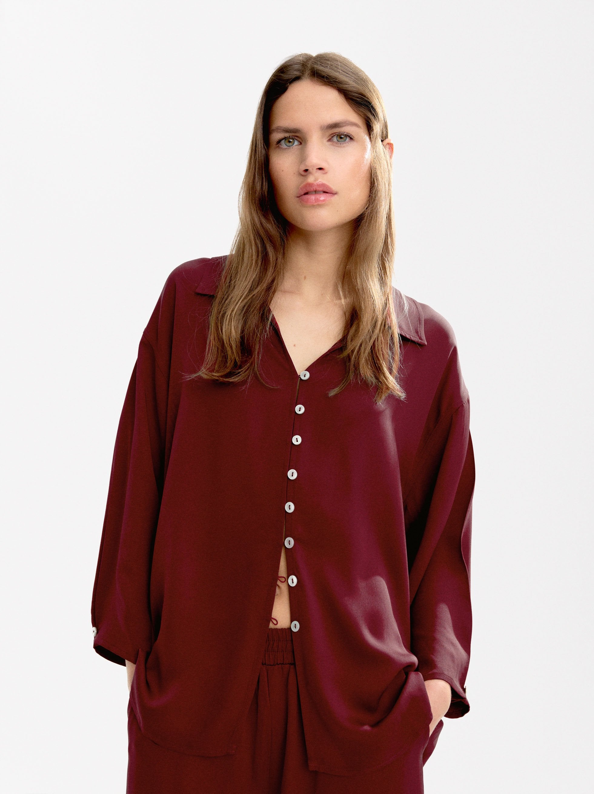 Camisa Fluida De Manga Larga