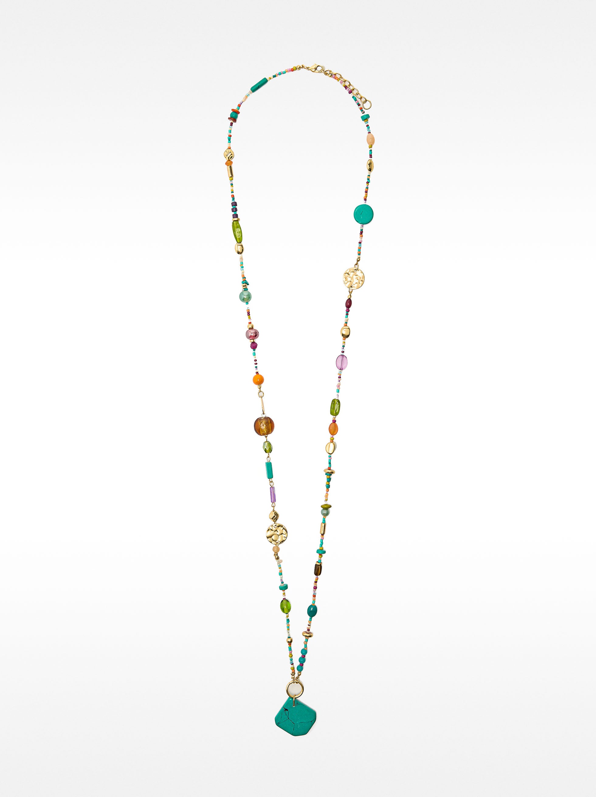 Collar Largo Multicolor Con Piedras