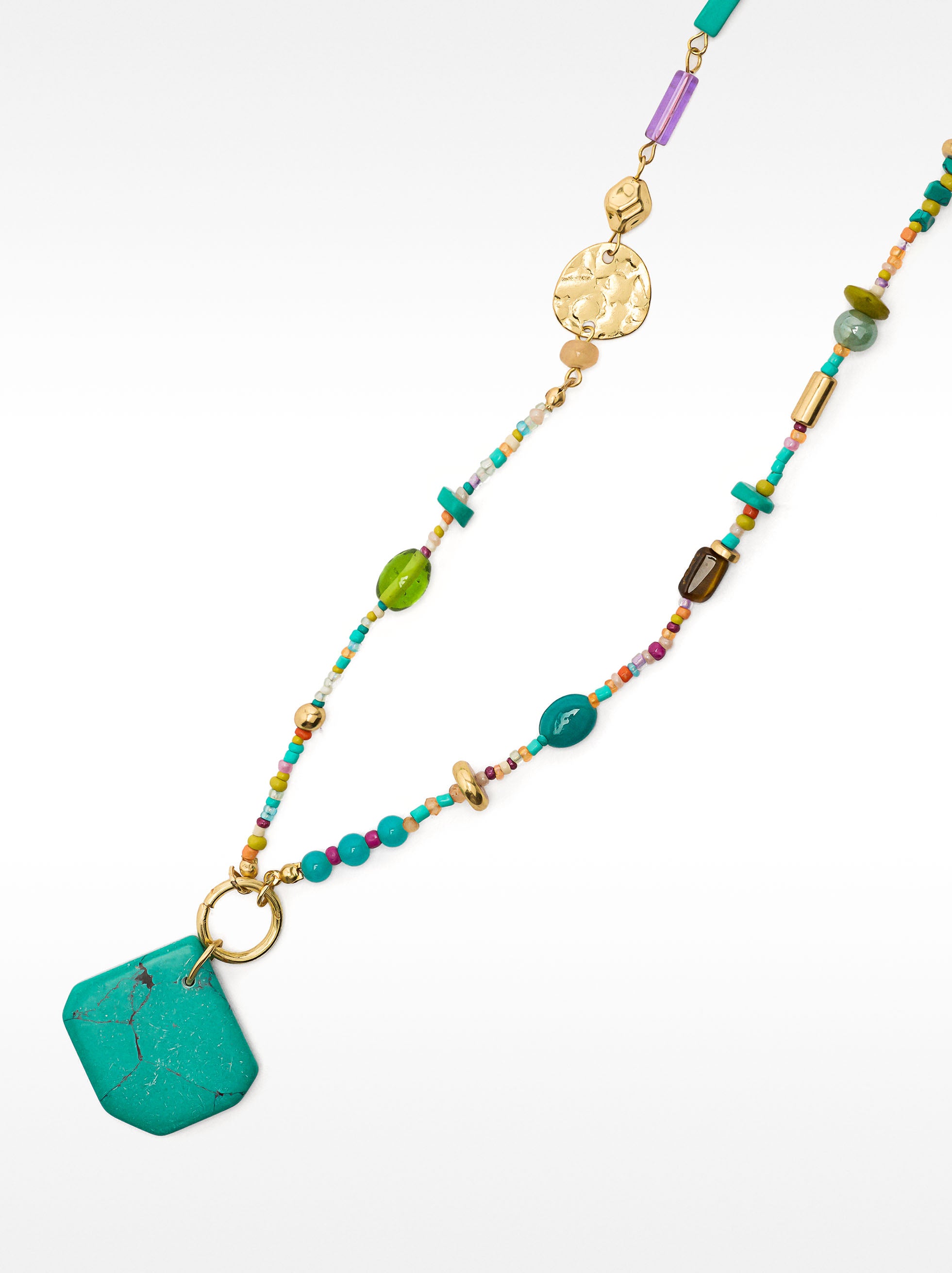 Collar Largo Multicolor Con Piedras