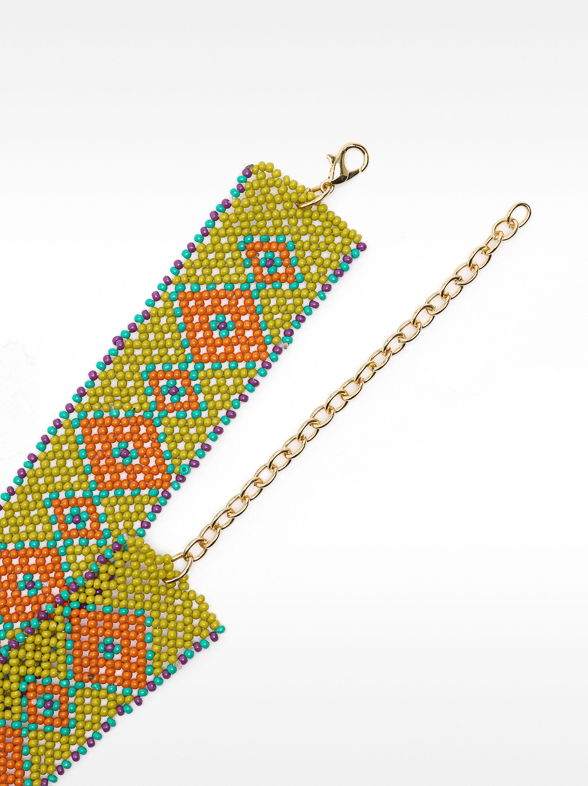 Collar Choker Rombos Con Abalorios