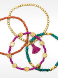 Conjunto De Pulseras Con Abalorios Y Borla