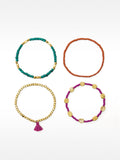 Conjunto De Pulseras Con Abalorios Y Borla