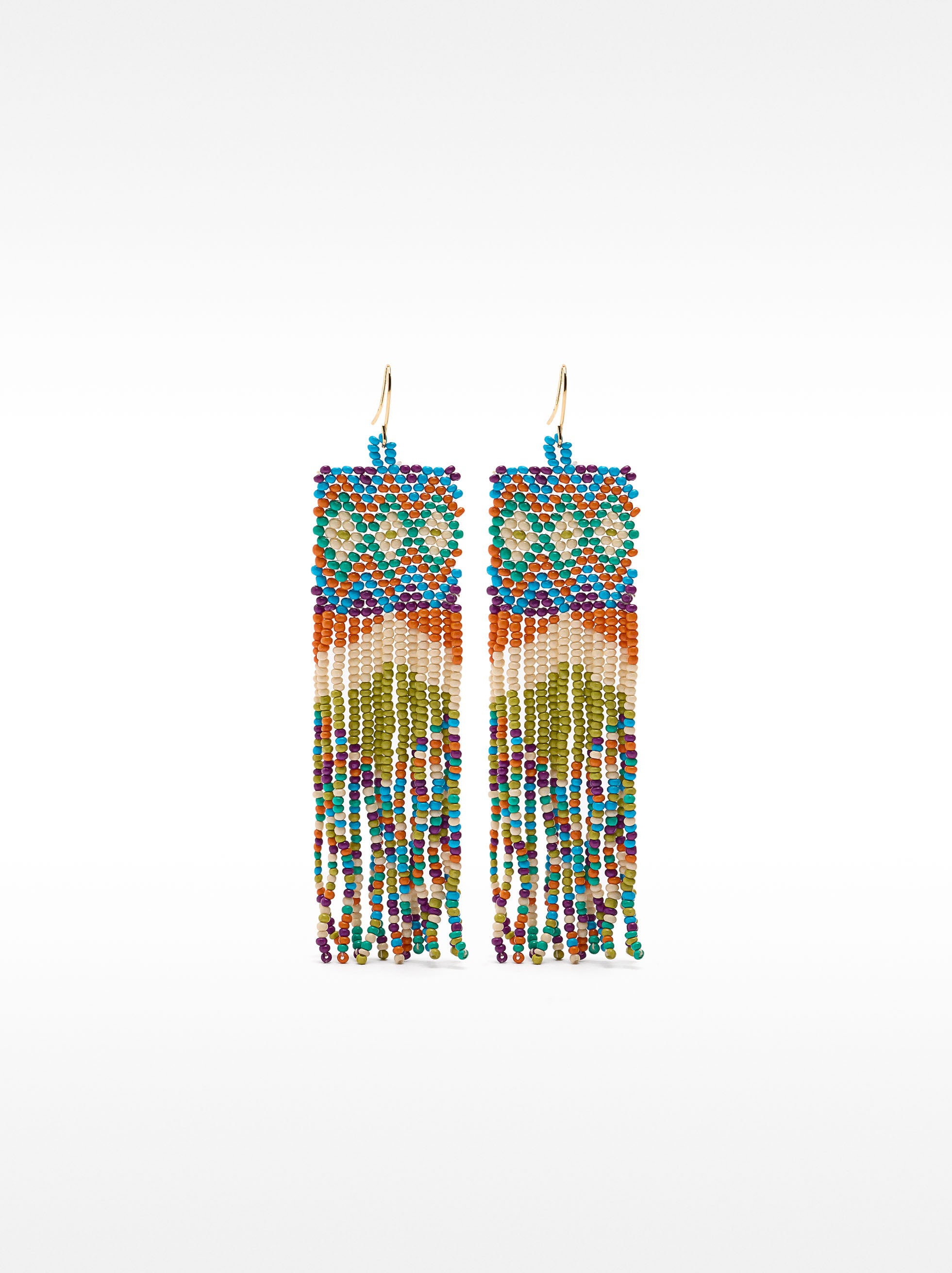 Pendientes Largos Étnicos Multicolor