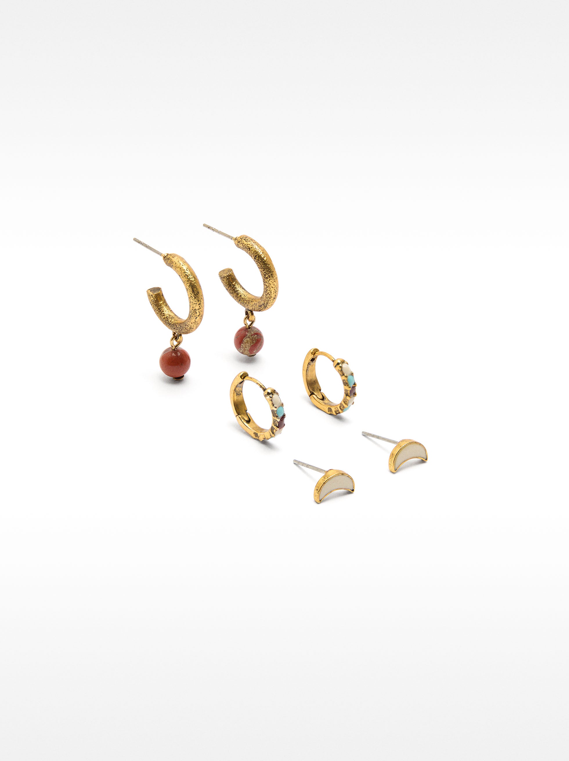 Set De Aretes Con Piedras
