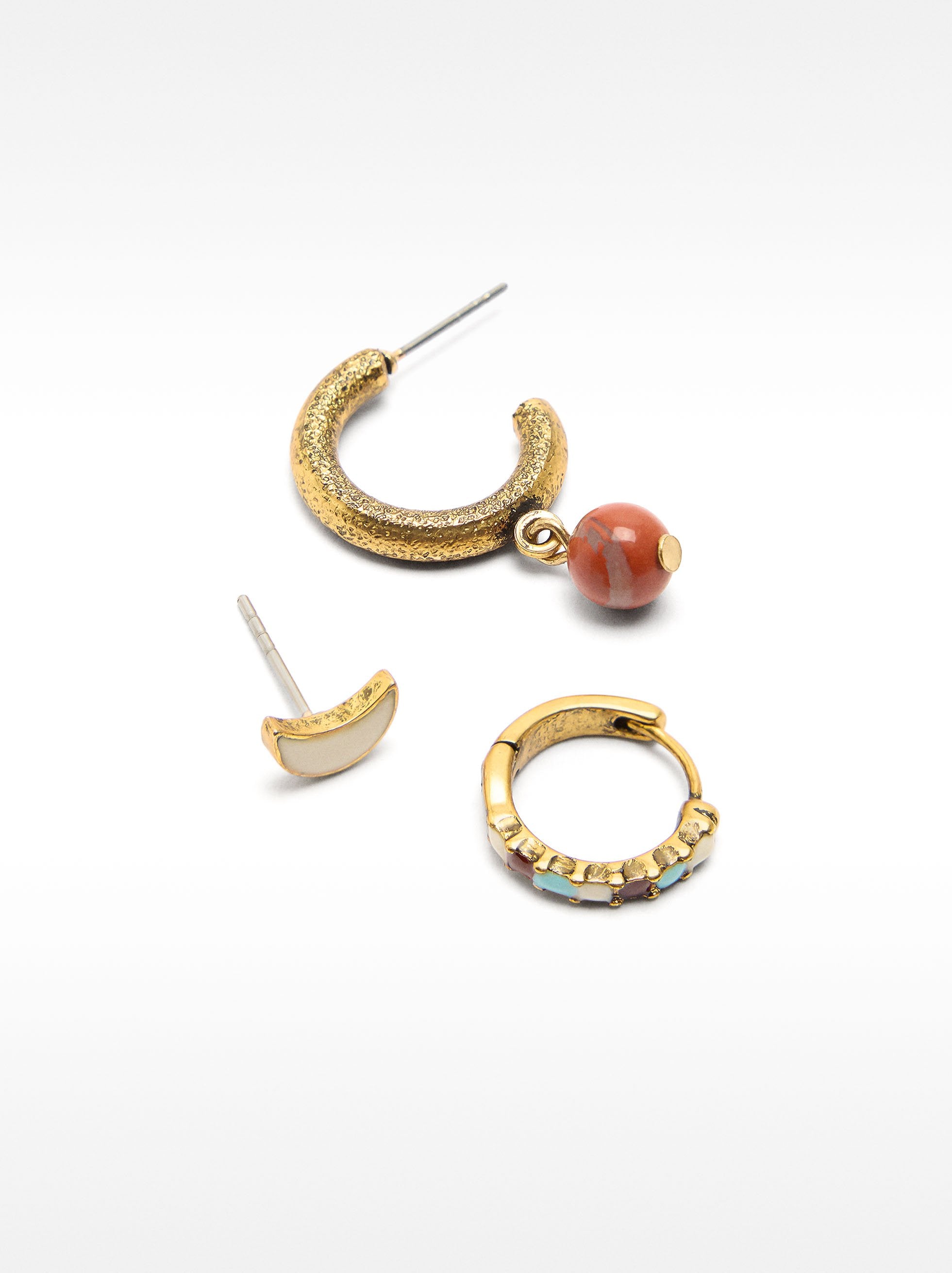Set De Aretes Con Piedras