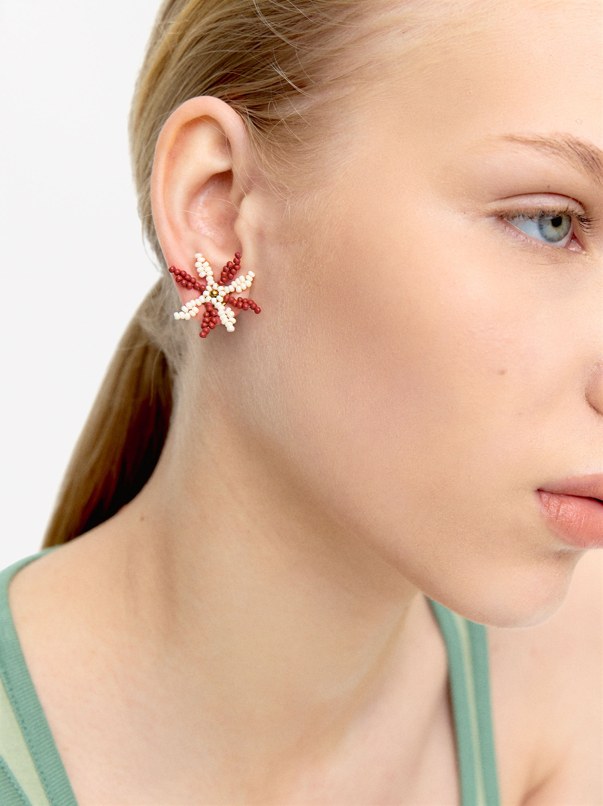 Aretes Flor De Cuentas