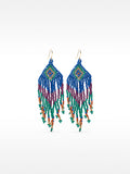 Pendientes Largos Multicolor Con Abalorios