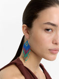 Pendientes Largos Multicolor Con Abalorios