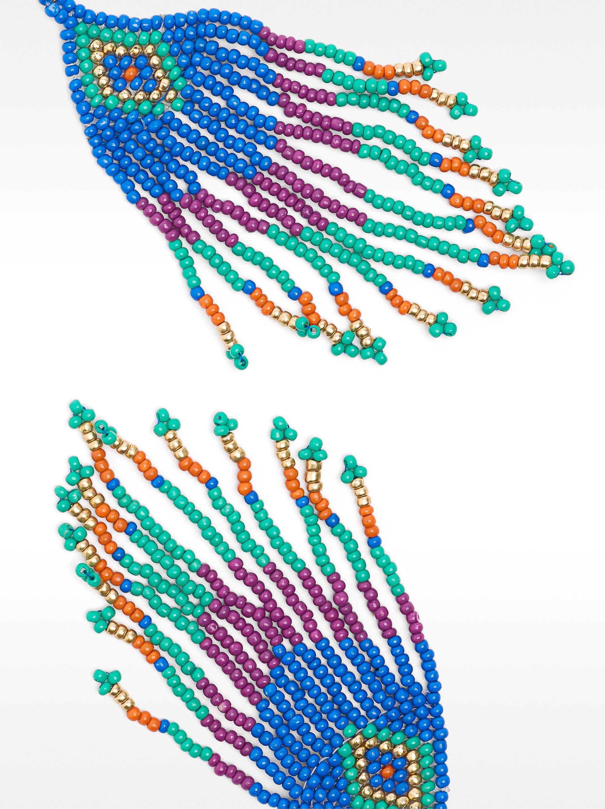 Pendientes Largos Multicolor Con Abalorios