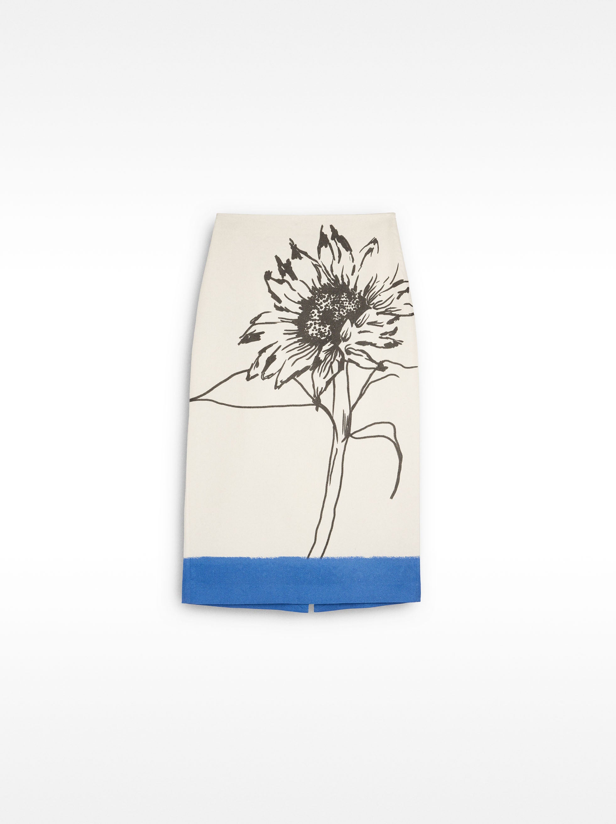 Falda Midi Con Lino Estampado Floral