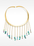 Collar Rígido Con Flecos Y Piedras