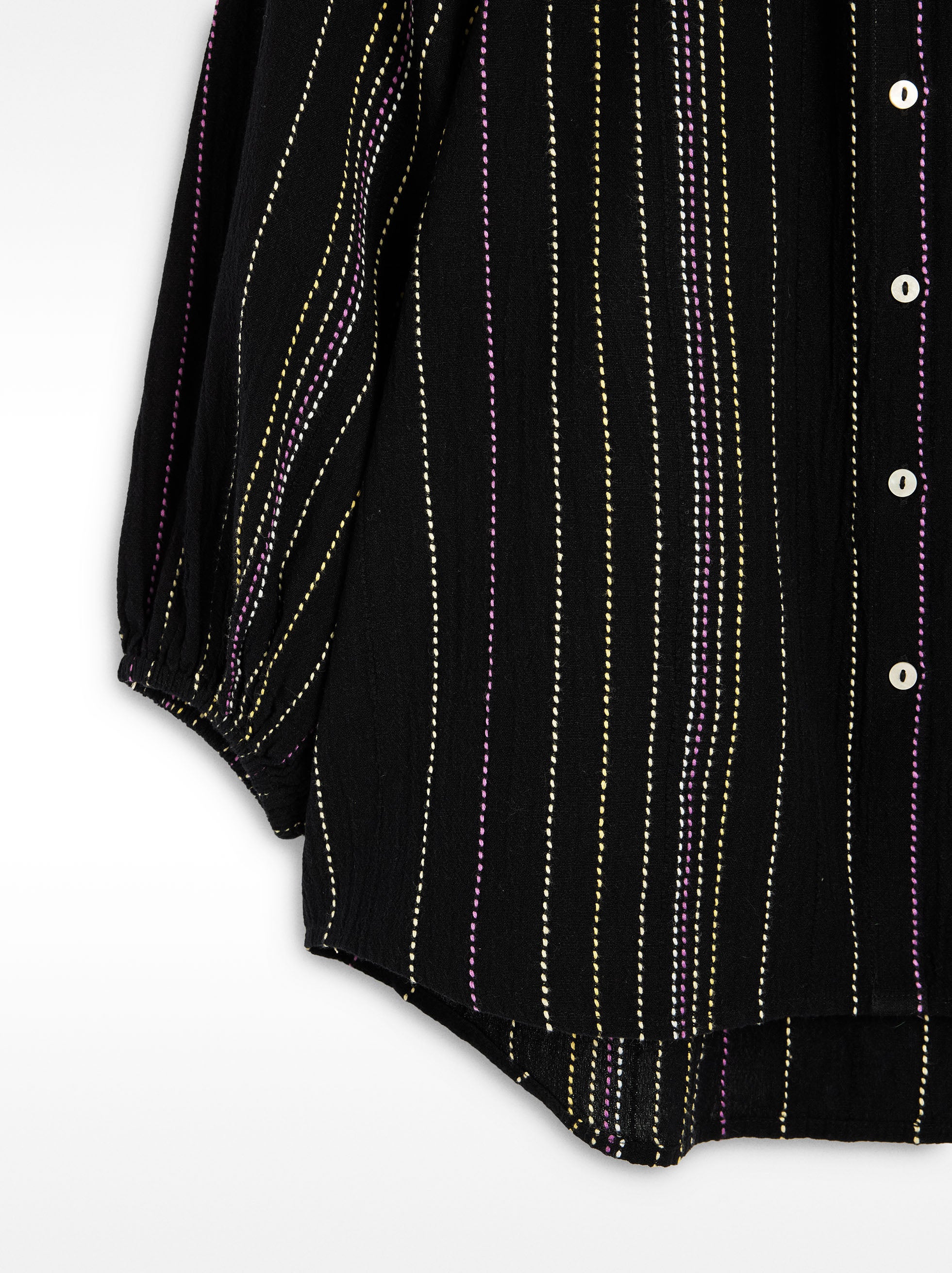 Camisa Con Costuras Multicolor 100 % Algodón