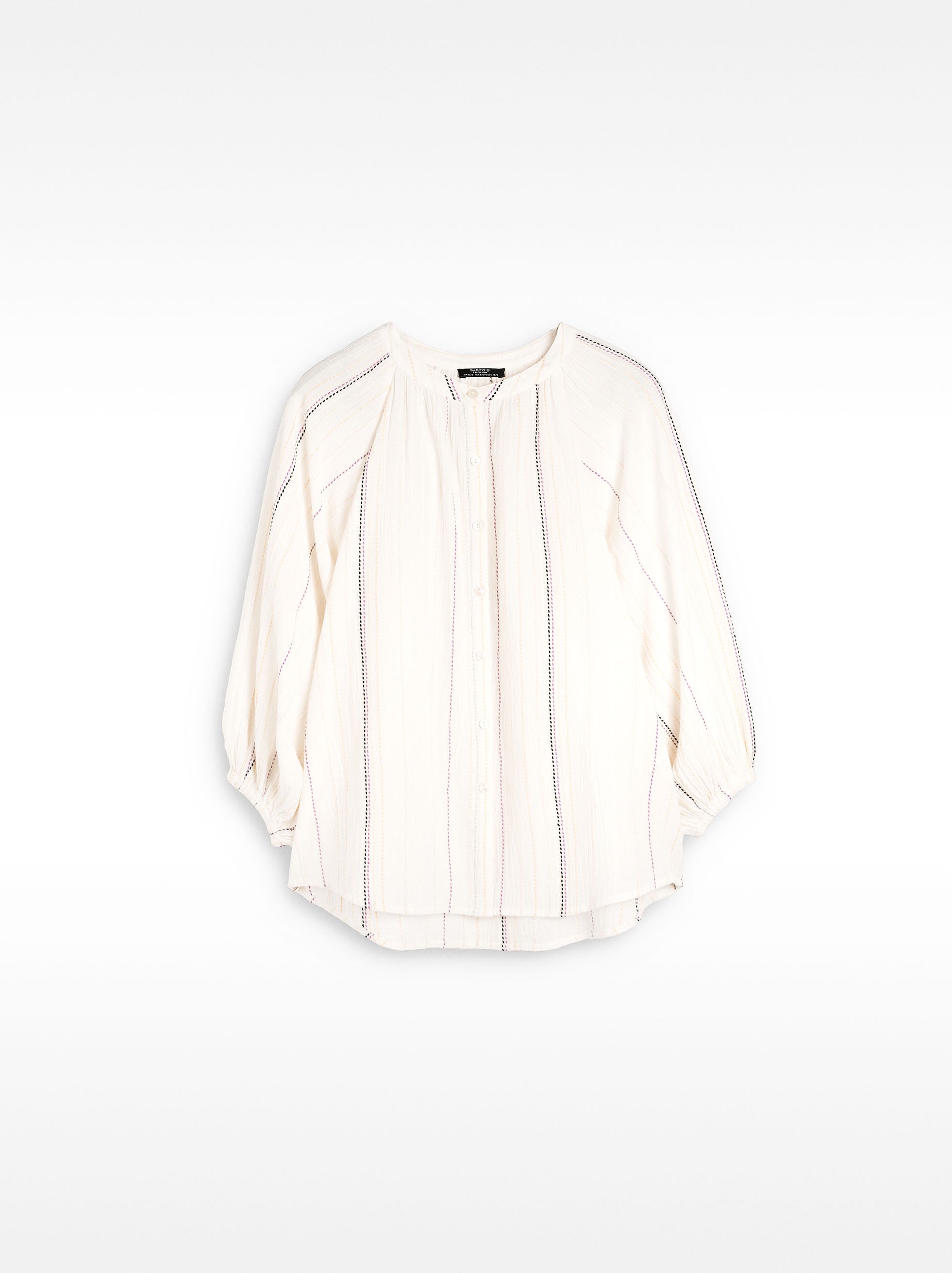 Camisa Con Costuras Multicolor 100 % Algodón